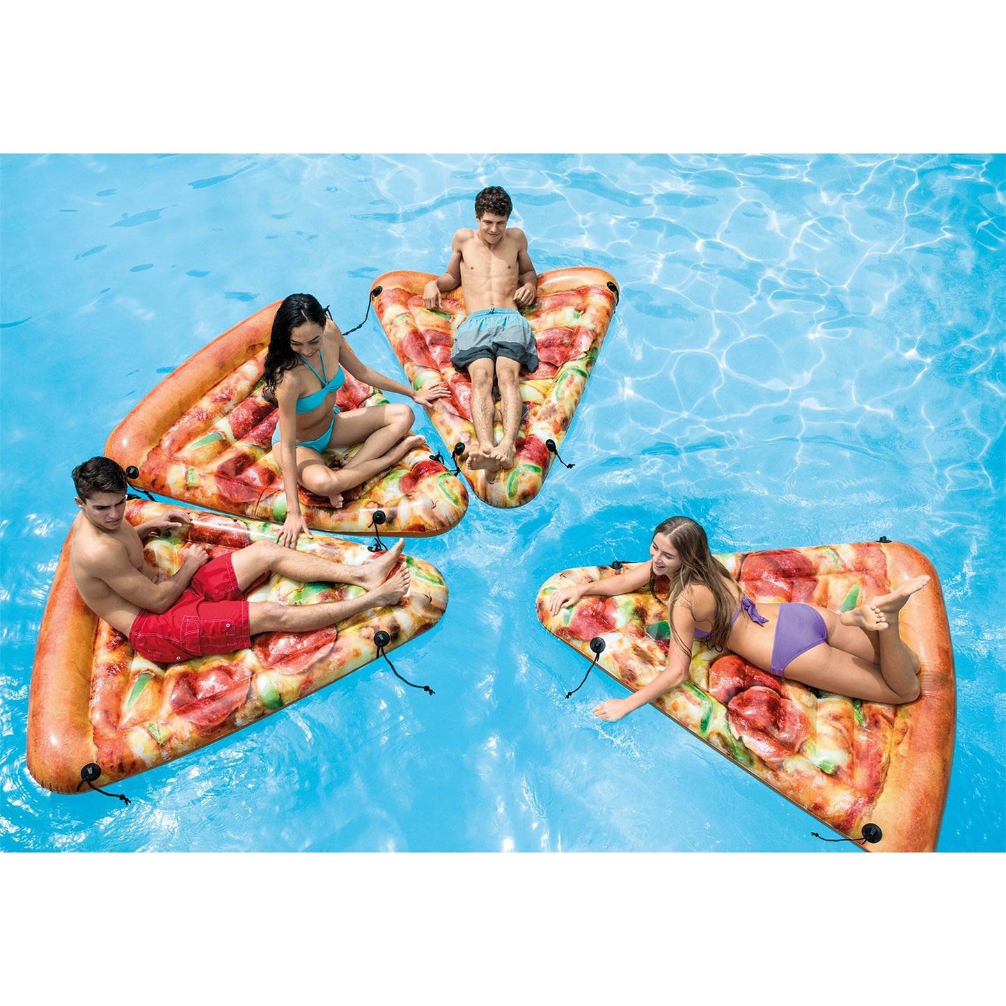 Intex Giant Inflatable Pizza Slice Float For Beach or Swimming Pool (4 Pack)