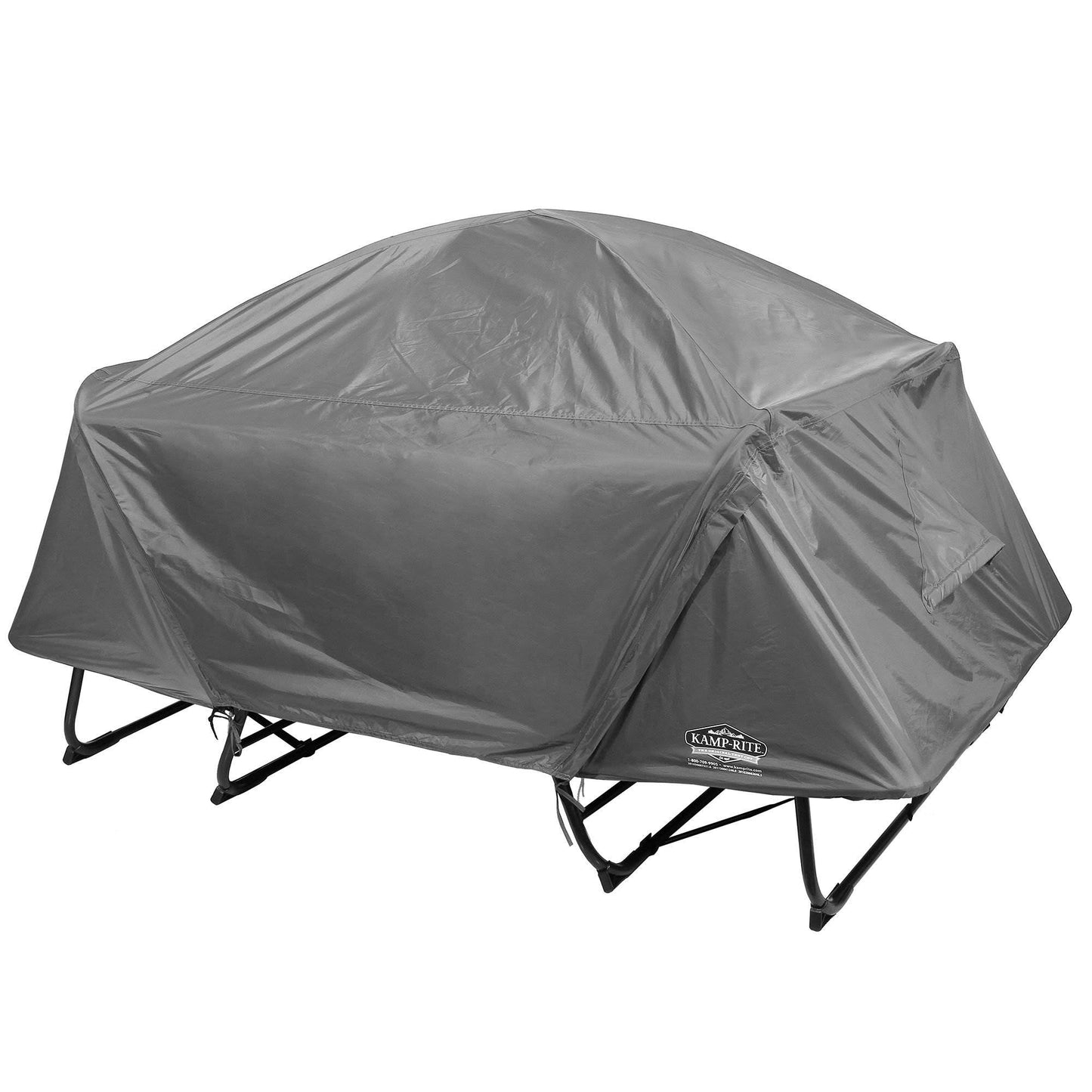 Kamp-Rite Double Quick Setup 2 Person Elevated Cot, Lounge Chair, & Tent, Gray