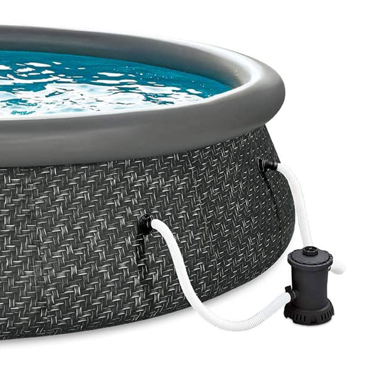 Summer Waves 14 x 3 Ft Quick Set Above Ground Swimming Pool with Pump and Ladder