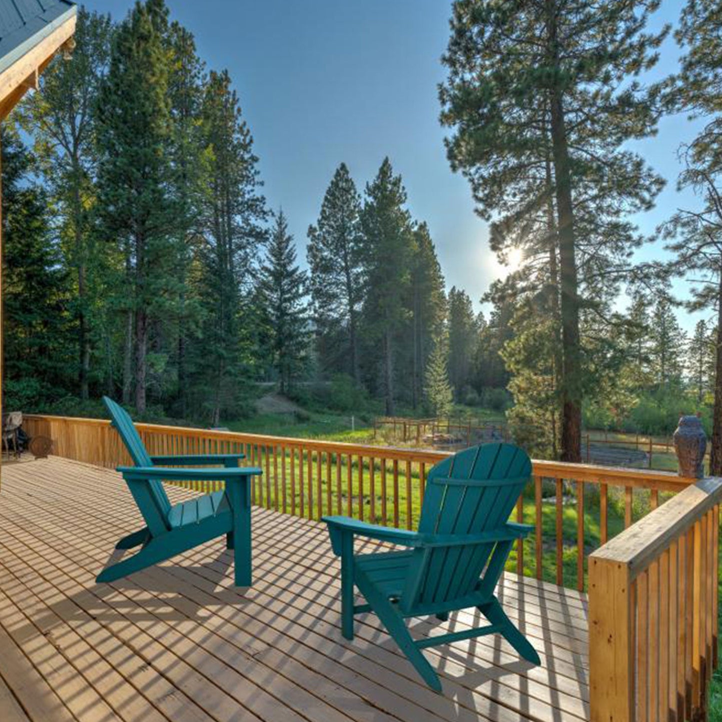 Leisure Classics UV Protected Indoor Outdoor Patio Chair, Turquoise (4 Pack)