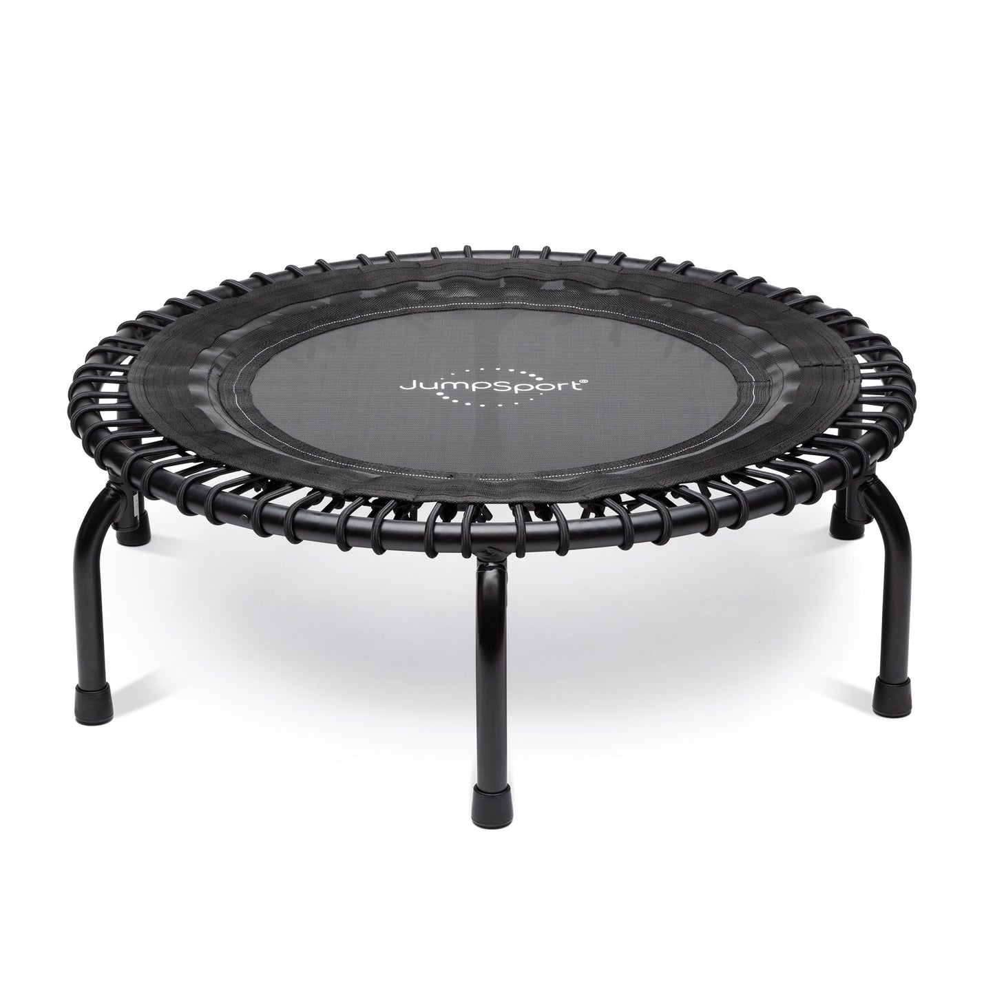JumpSport 350 Indoor Lightweight 39" Fitness Trampoline, Black with White Frame