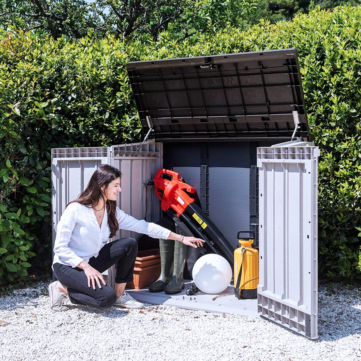 Toomax Stora Way All Weather 4.25' x 2.5' Storage Shed, Anthracite/Taupe Gray