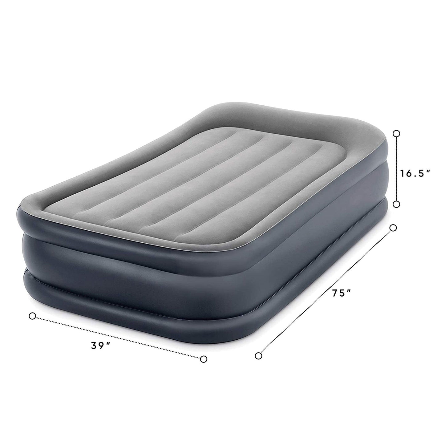 Intex Dura Beam Deluxe Pillow Bed with Built In Pump, Twin