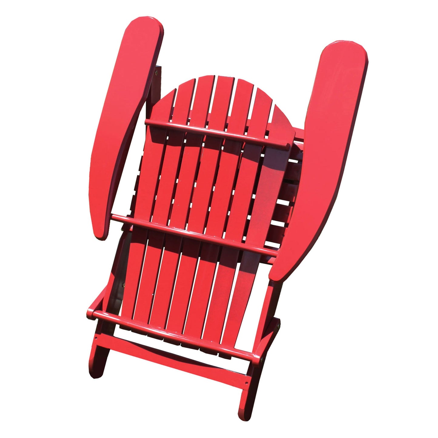 Northbeam Outdoor Portable Foldable Wooden Adirondack Deck Lounge Chair, Red