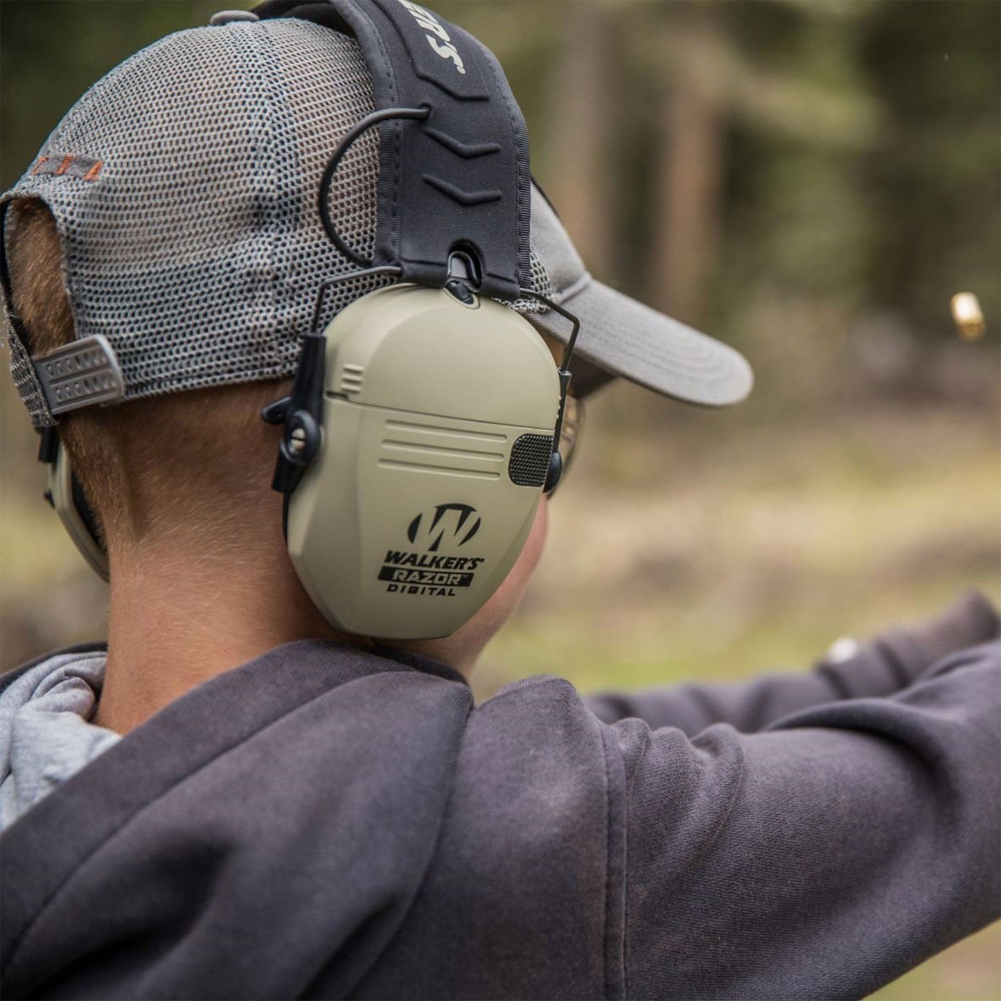 Walker's Razor Slim Shooter Folding Ear Protection Muffs with NRR of 23dB, White