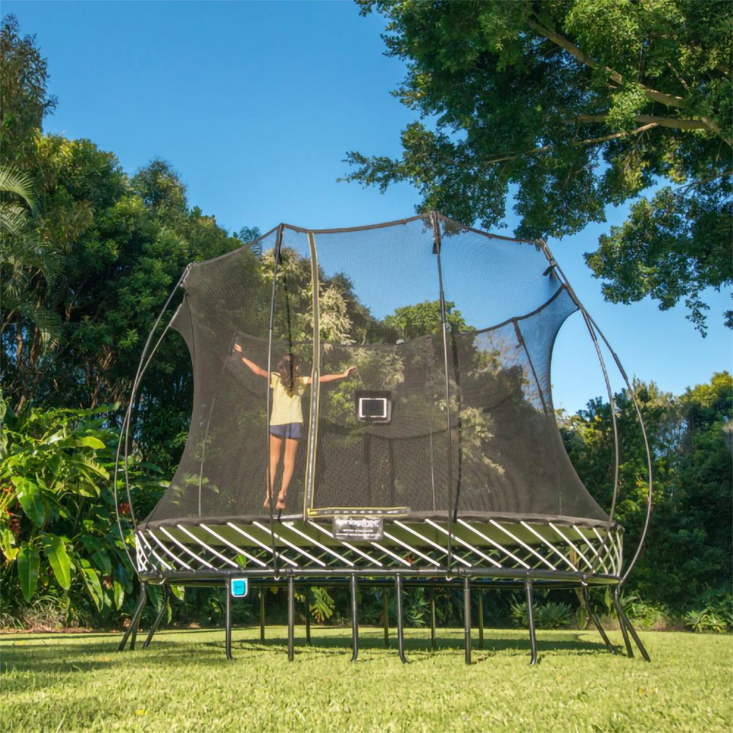 Springfree Trampoline Outdoor Jumping Basketball Game FlexrHoop Accessory, Black