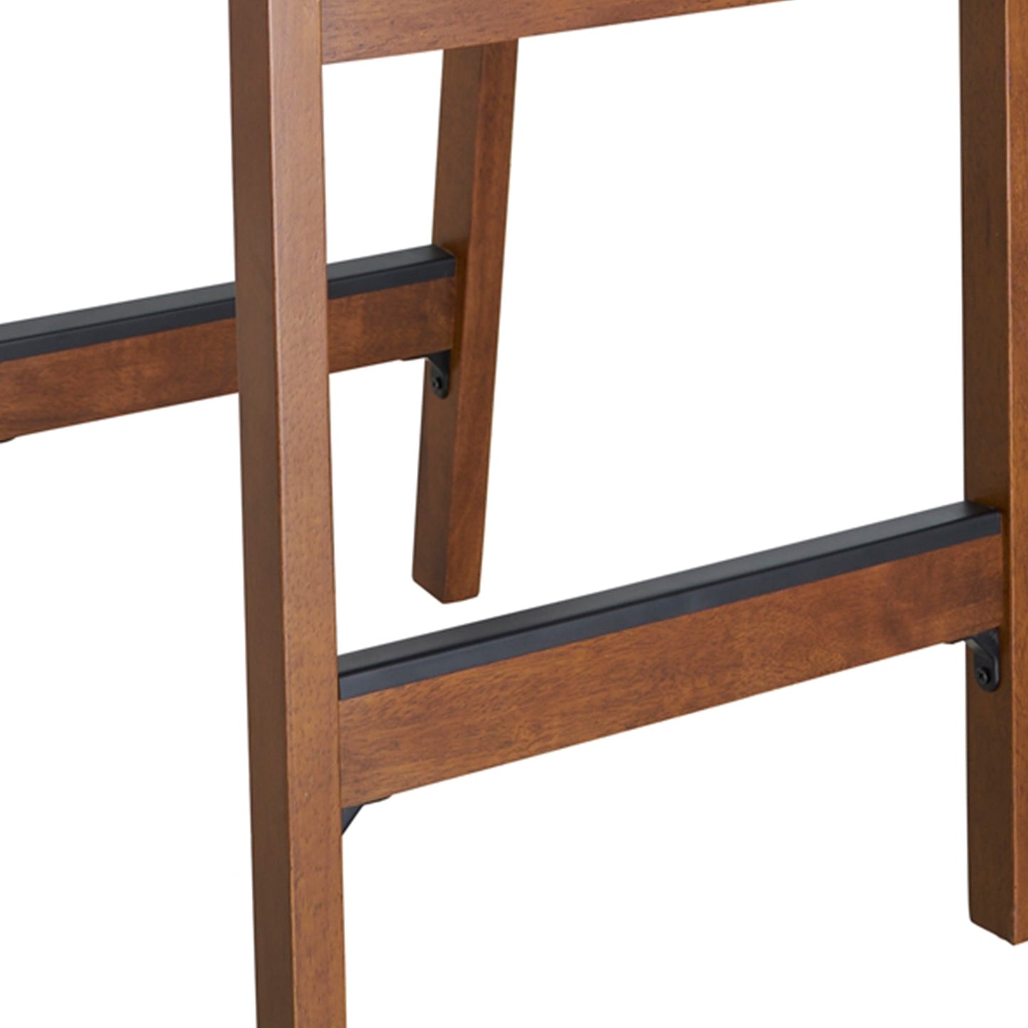 MECO Stakmore Fabric Upholstered Seat Folding Counter Stools, Espresso (2 Pack)