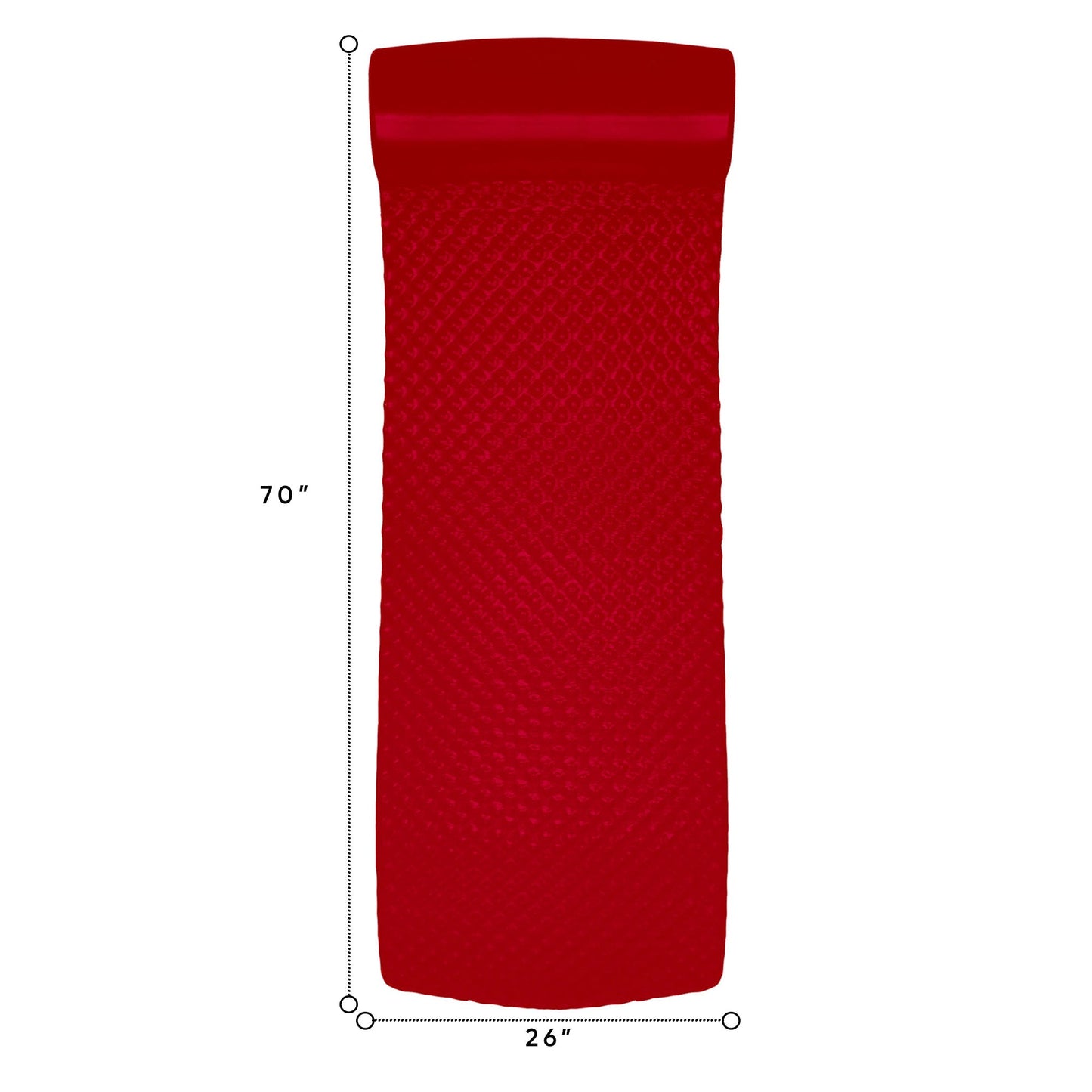 TRC Recreation Super Soft 2 Inch Thick Vinyl Foam Swimming Pool Float Mat, Red