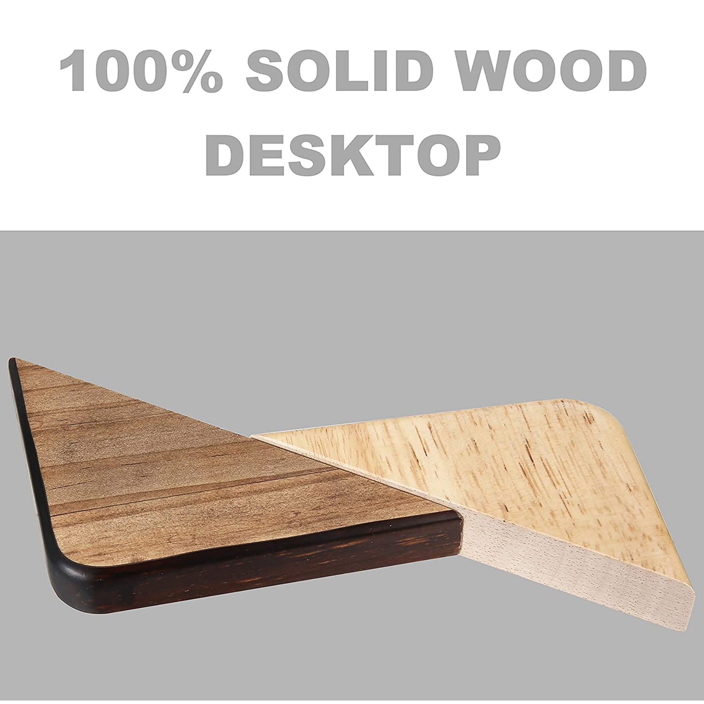 SDADI Adjustable Height Steel Frame Standing Desk, Crank Adjust, Black/Teak