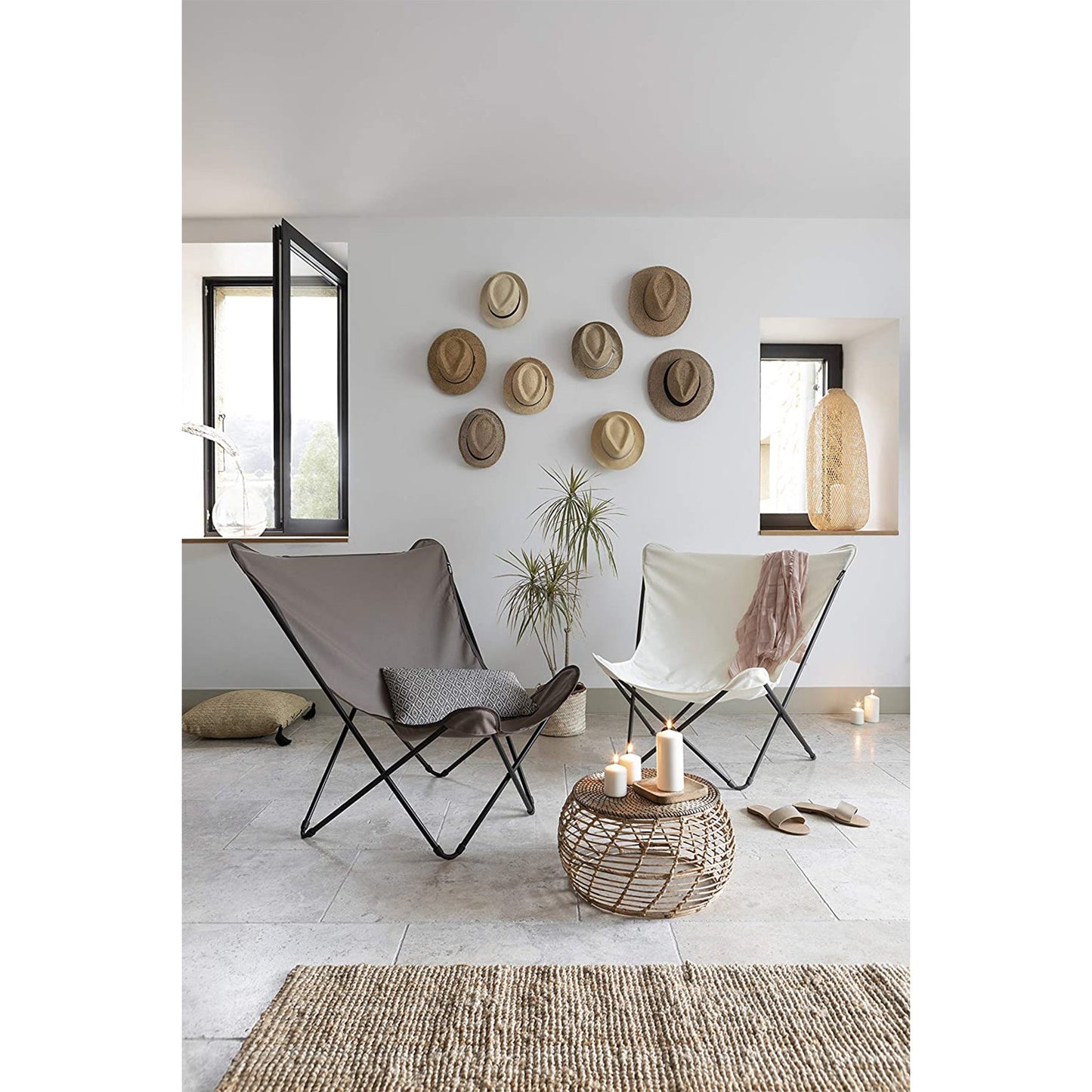 Lafuma Pop Up XL Floating Folding Butterfly Lounge Design Chair, Vert Khaki