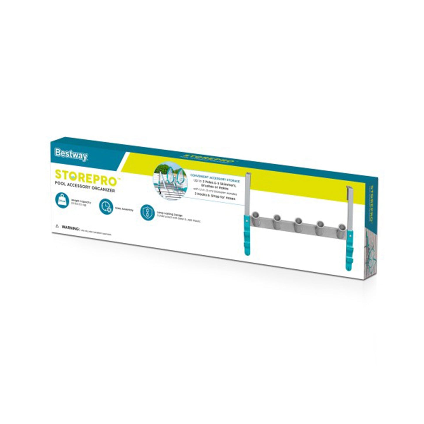 Bestway Flowclear StorePro Wall Mounted Pool Accessory and Equipment Organizer