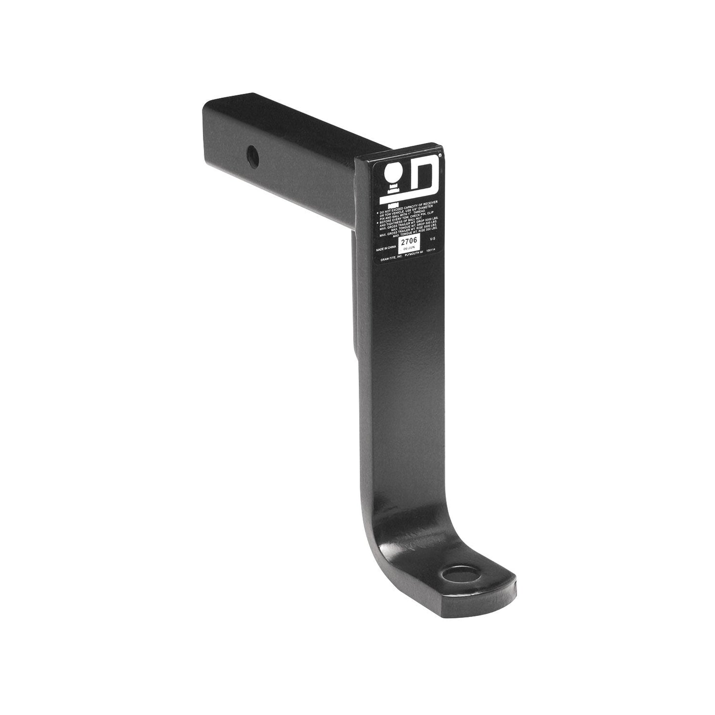 Draw Tite 2706 Class III 9 Inch Trailer Hitch Ball Mount, 5,000 Pounds, Black