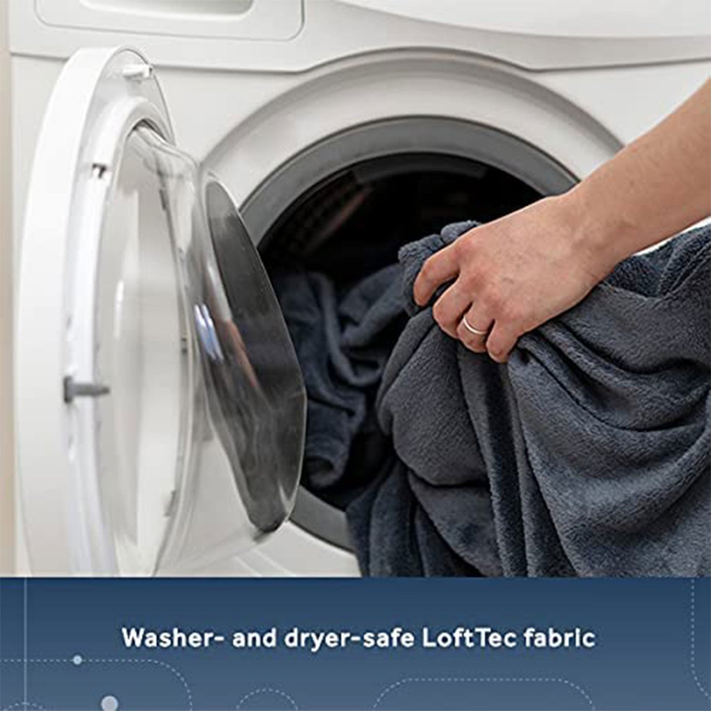 Sunbeam LoftTec Wi-Fi Connected Heated Blanket with 10 Heat Settings, Full, Gray