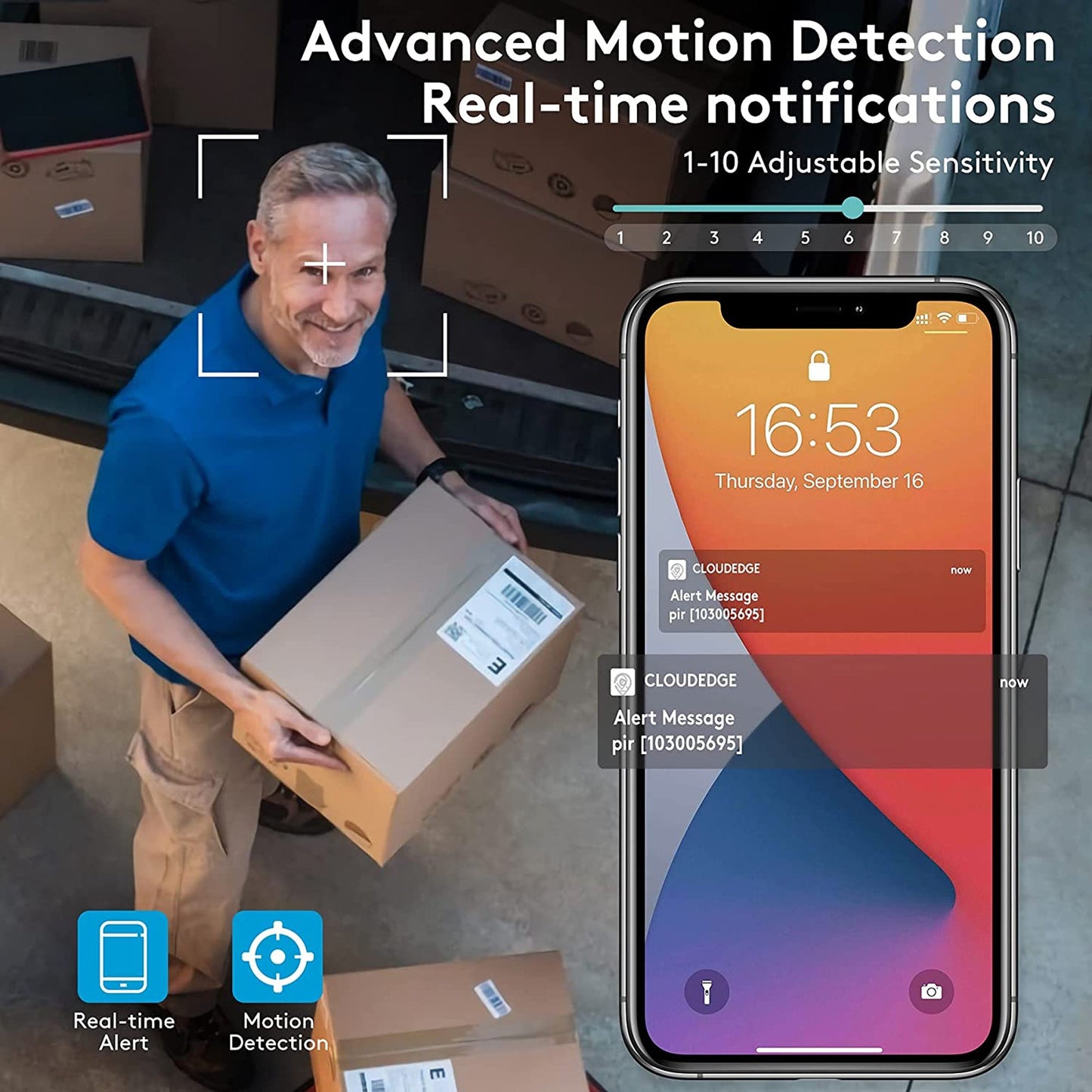 DEKCO WiFi Rotating Outdoor Solar Dome Home Security Camera with Motion Alarm