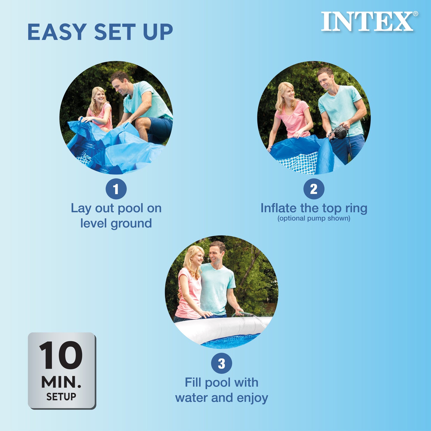 Intex 28107EH 8 x 24 Inch Easy Set Inflatable Swimming Pool with Filter, Blue