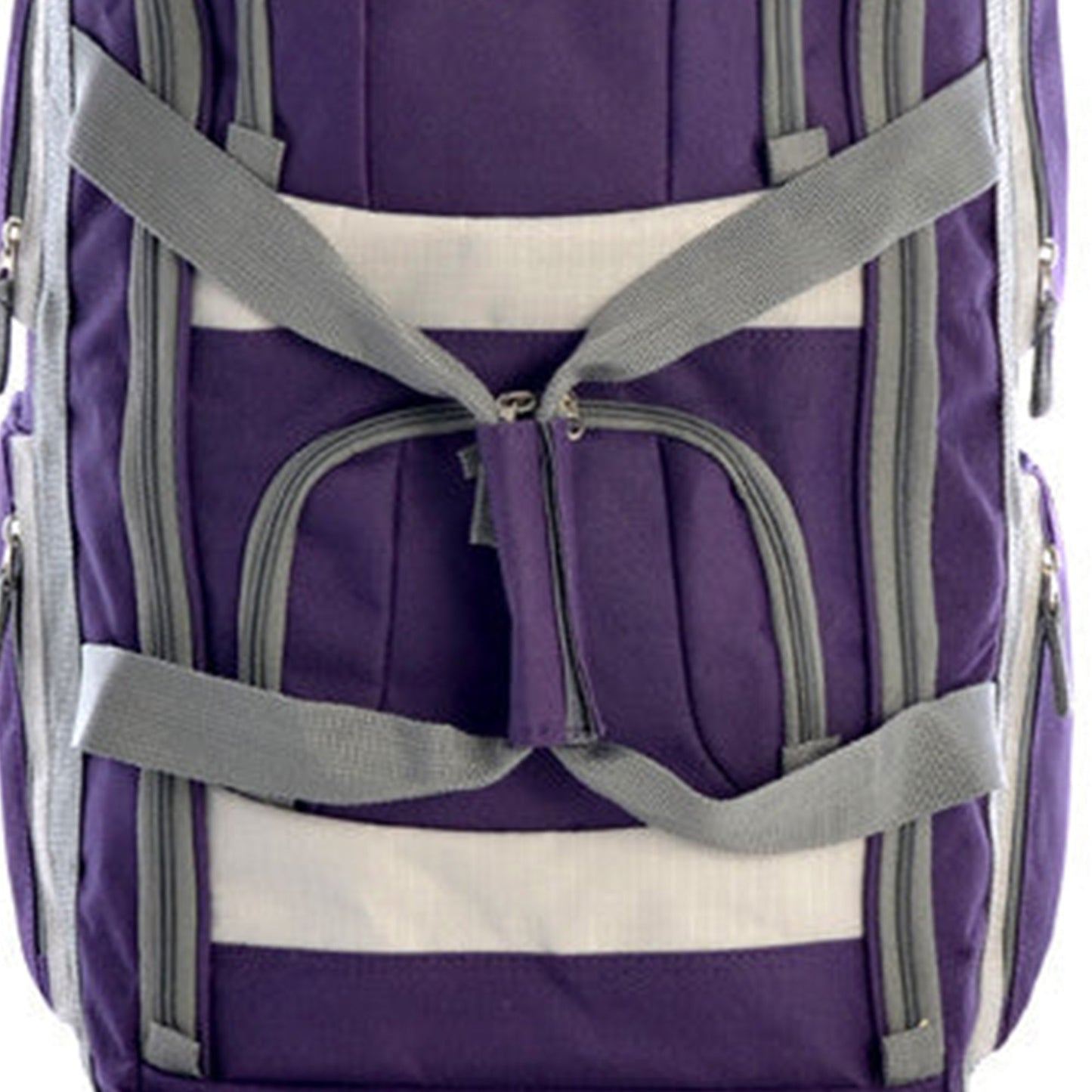 Olympia 26 Inch 8 Pocket Rolling Duffel Bag w/Retractable Handle, Dark Lavender