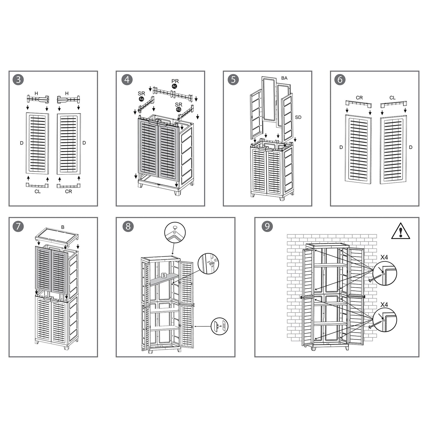 RAM Quality Products ELITE Adjustable 4 Shelf Storage Utility Cabinet, Dark Gray