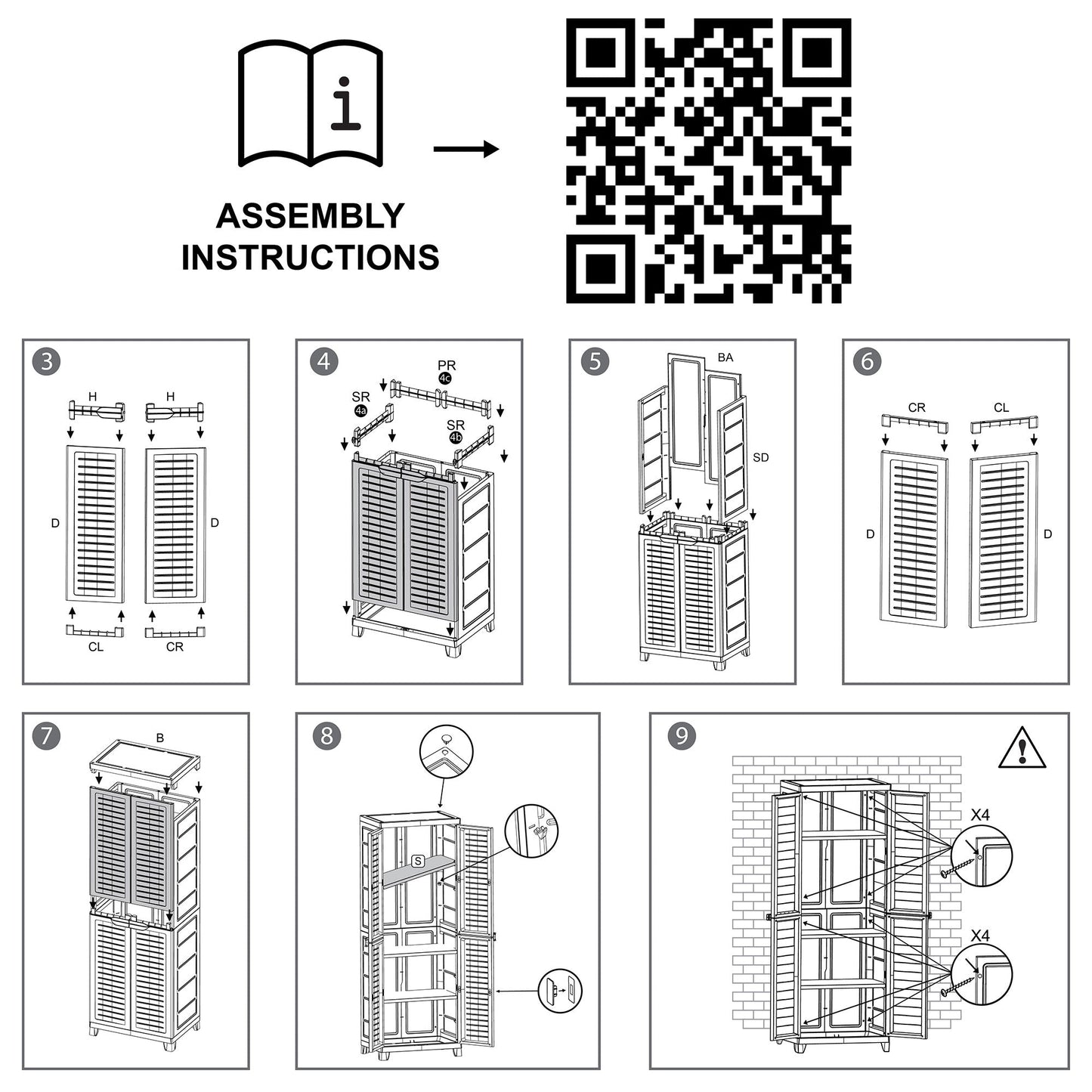 RAM Quality Products PREMIUM 4 Shelf Lockable Storage Utility Cabinet, Gray