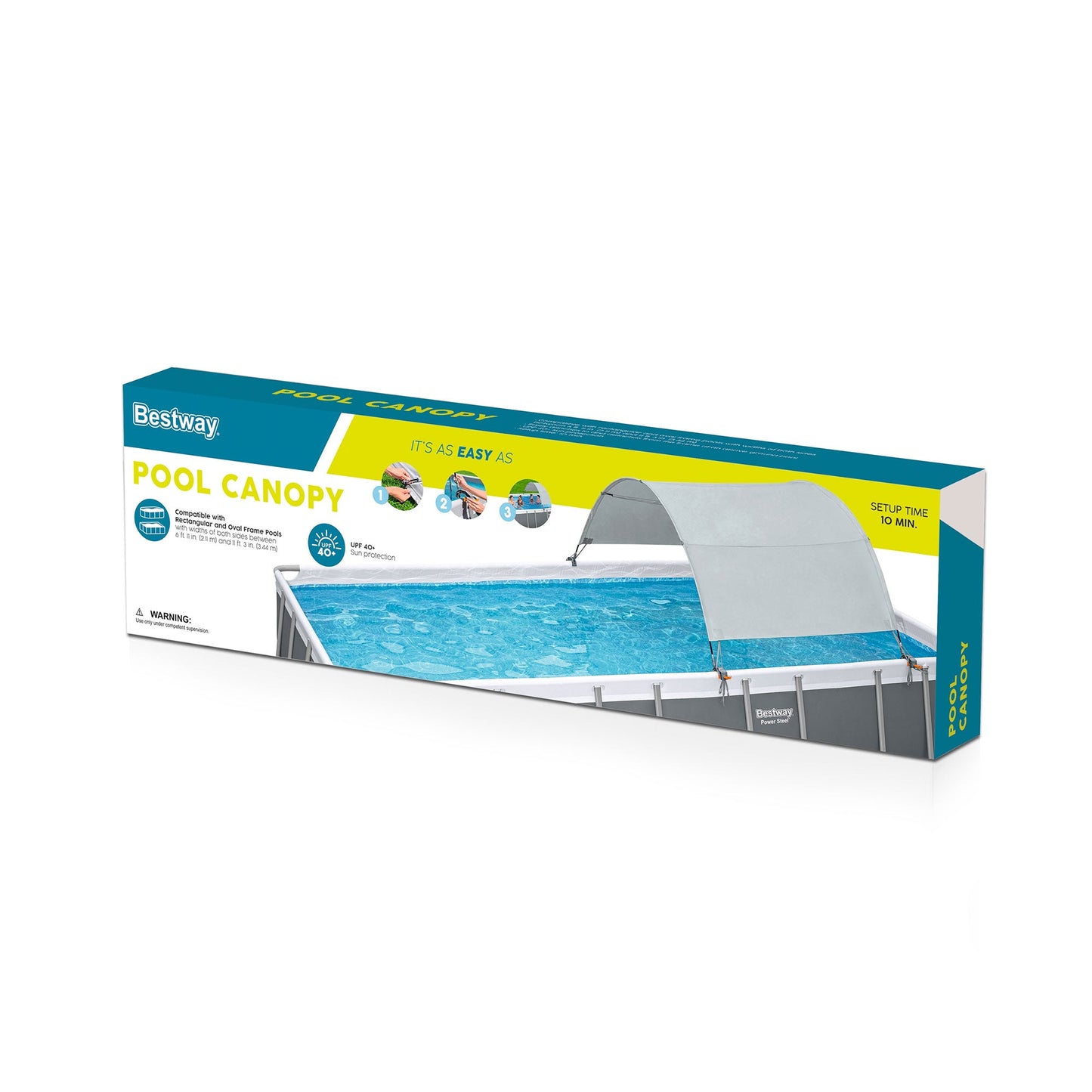 Bestway Flowclear UPF 40+ Canopy for 6' to 11' Wide Rectangular or Oval Pools
