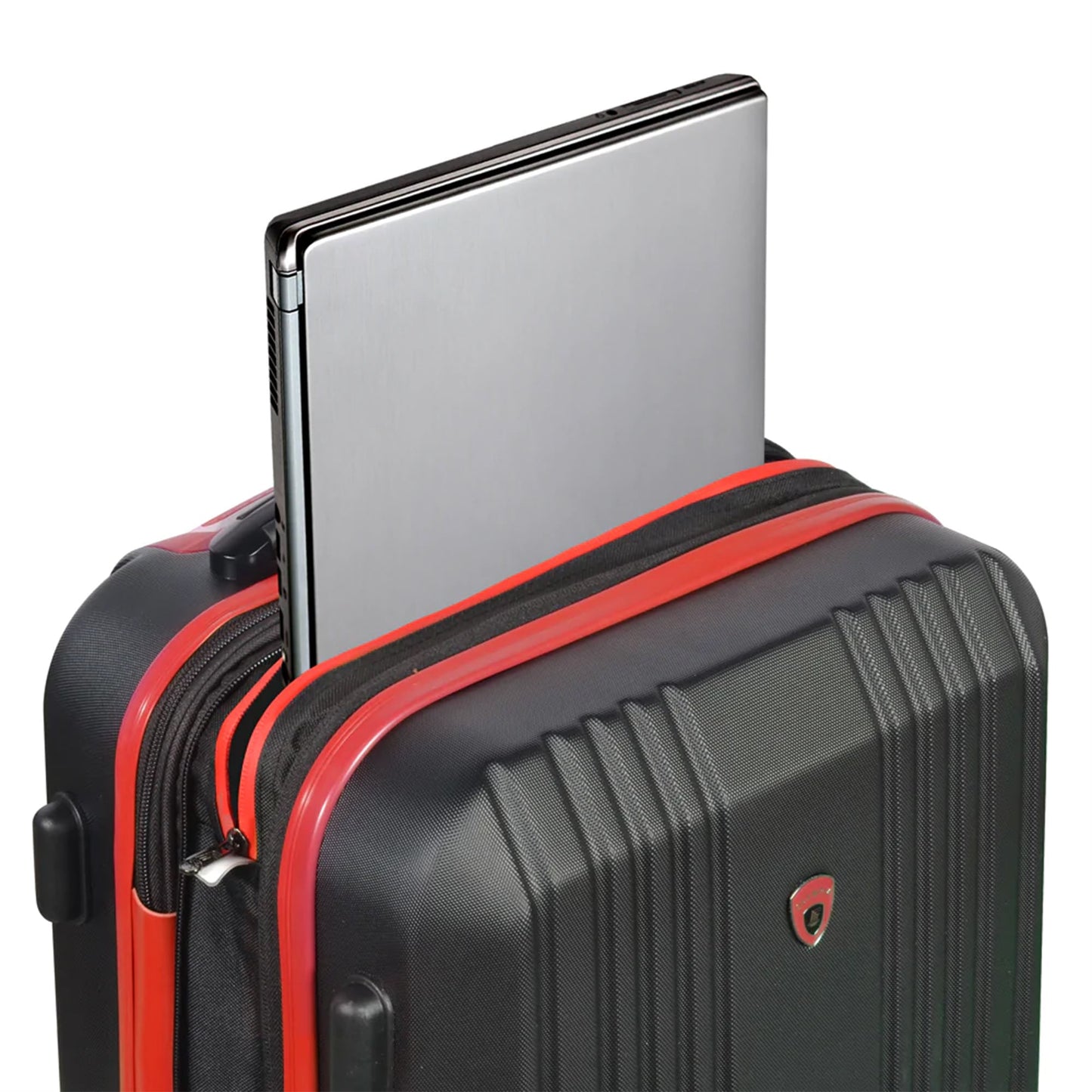 Olympia Apache II Hardcase 4 Wheel Spinner Suitcase 3 Piece Luggage Set, Red