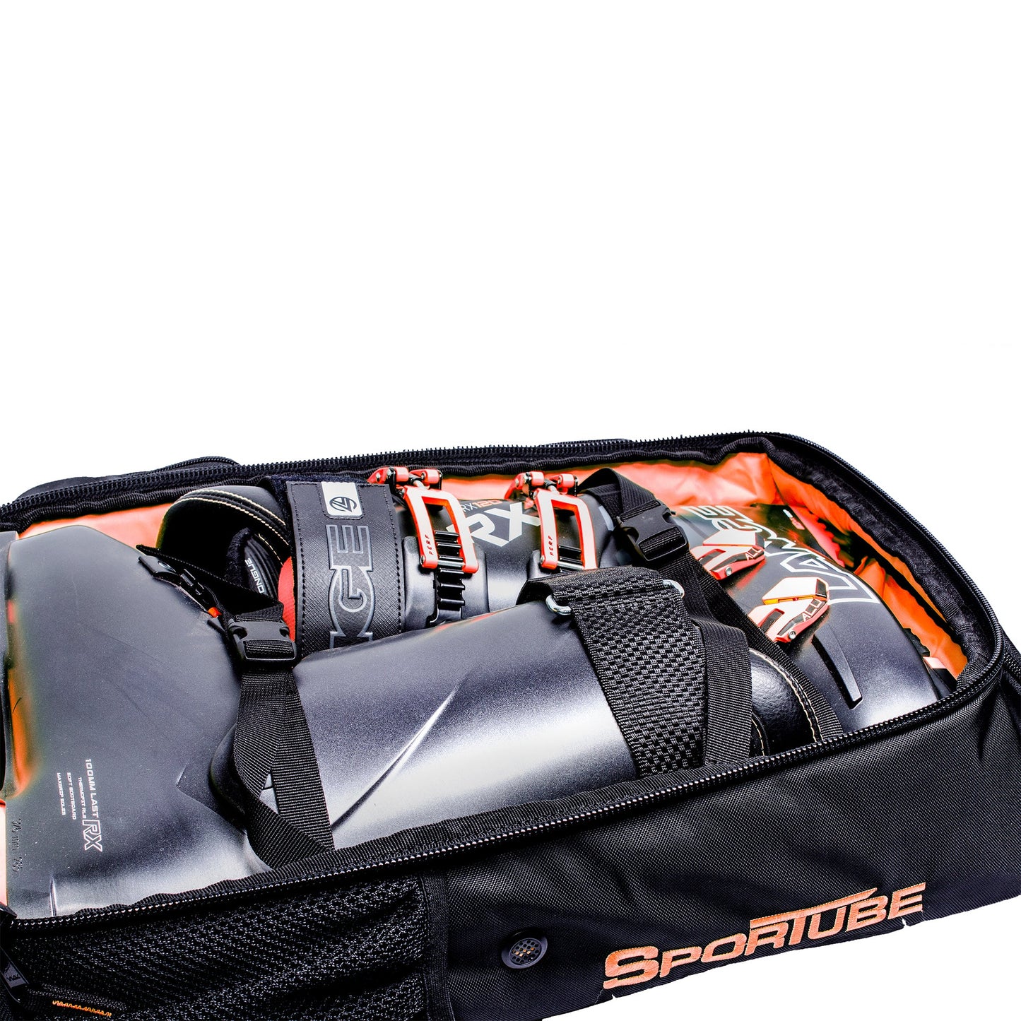 Sportube Cabin Cruiser Wheeled Carry On Padded Gear & Travel Boot Bag, Orange