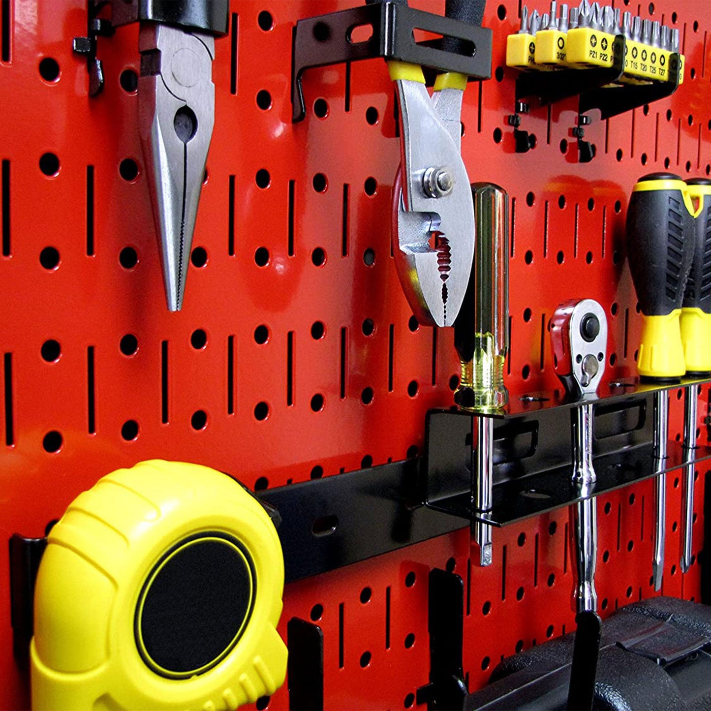 Wall Control 32" x 16" Horizontal Pegboard Garage Tool Organizer, Red (2 Pack)