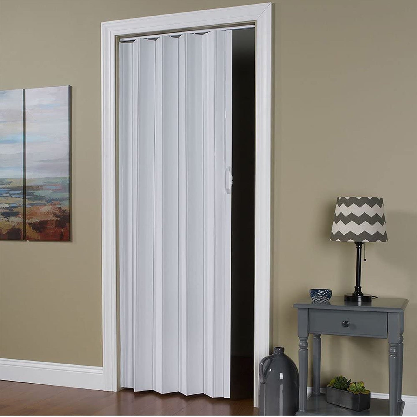 LTL Home Products Via 36" x 80" Vinyl PVC Hinged Single Folding Door, White
