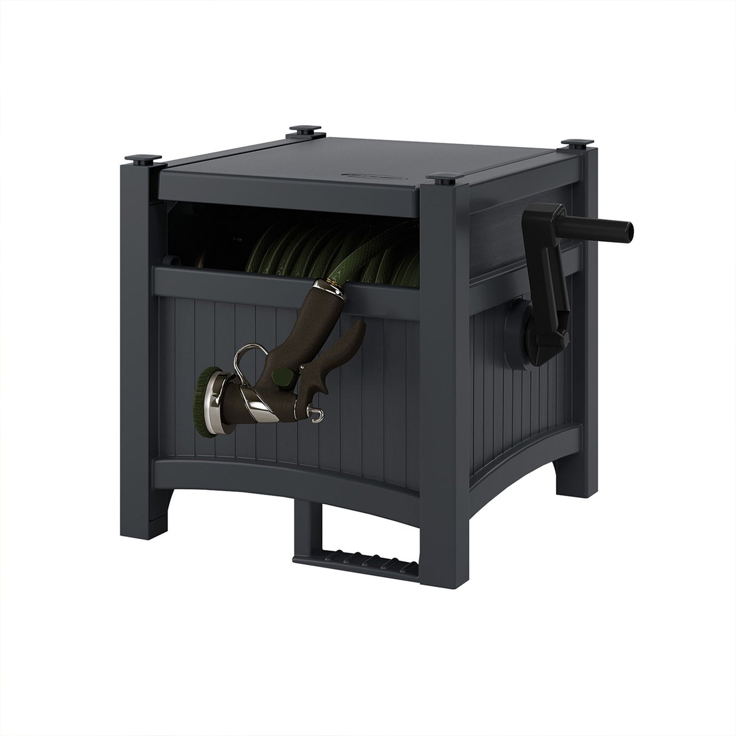 Suncast Hideaway 100 Ft Garden Hose Reel for 5/8 Inch Hoses, Cyberspace (2 Pack)