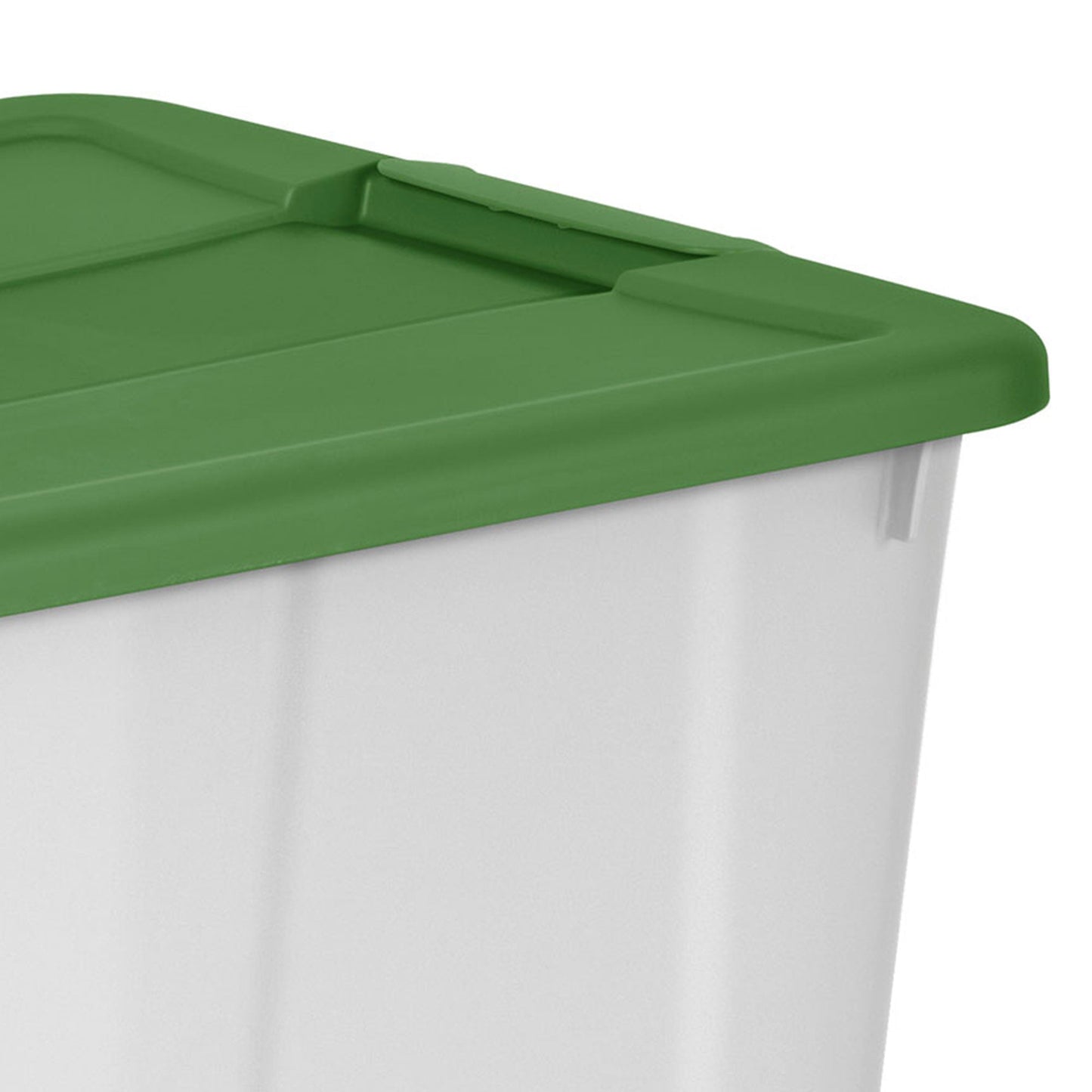 Sterilite 12 Gal Latching Lid Holiday Storage Tote Organizer Bin, Green, 4 Pack
