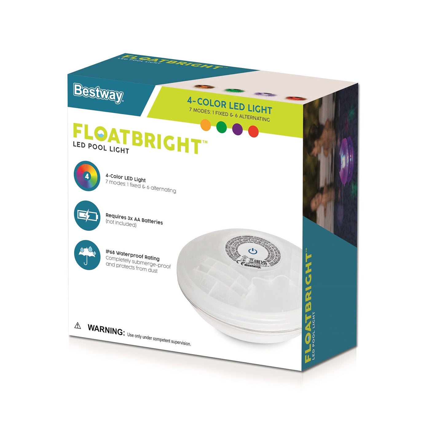 Bestway Flowclear Battery Powered Floating 5 Color LED Pool Light Accessory