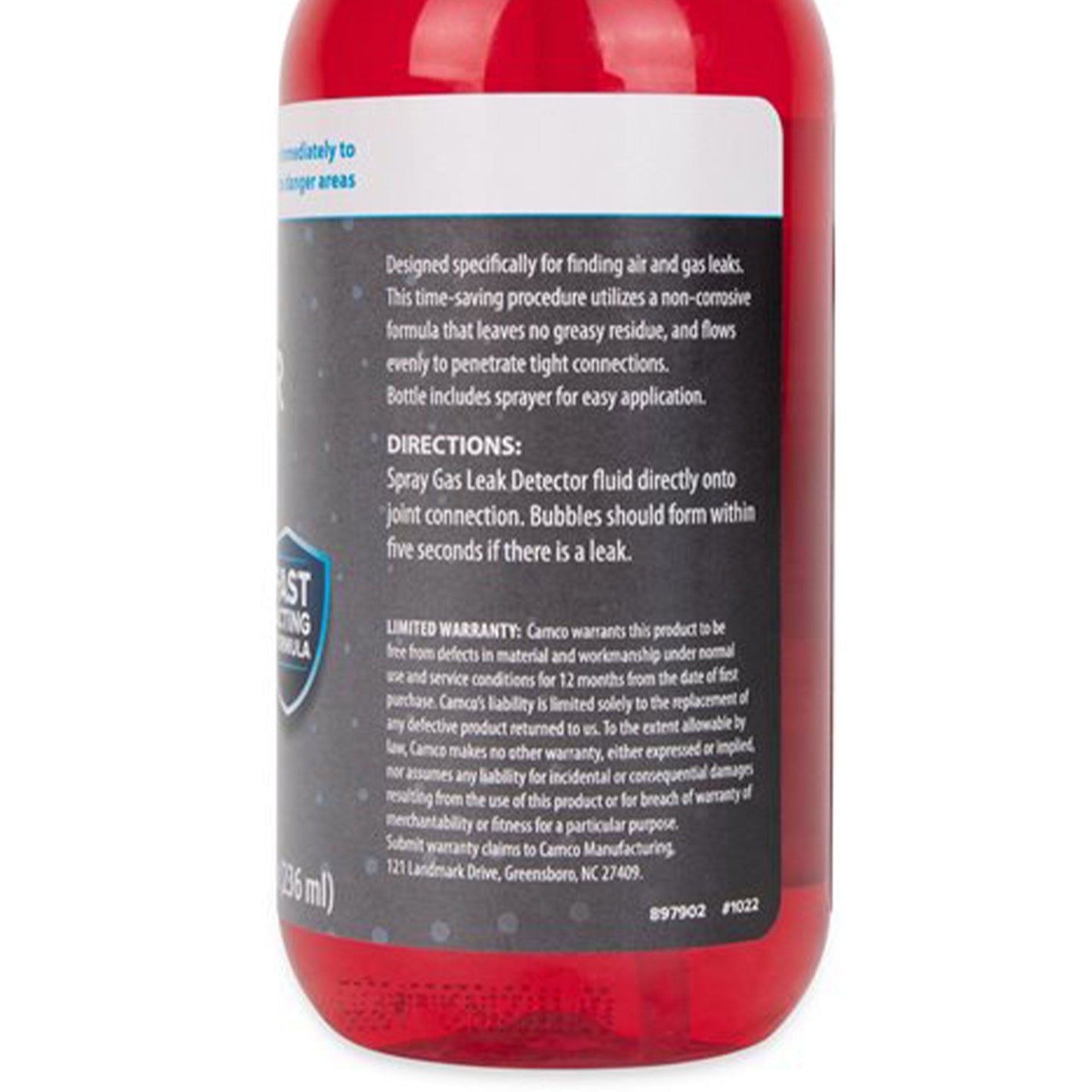 Camco RV Gas Leak Detector with Sprayer for Propane Gas Lines, 8 Ounce Bottle