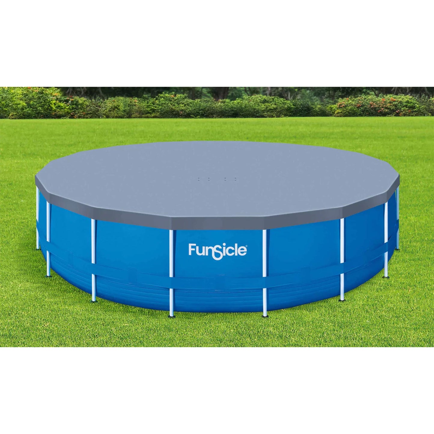 Funsicle 18 Foot Durable Round Pool Cover for Oasis and Activity Pools, Gray