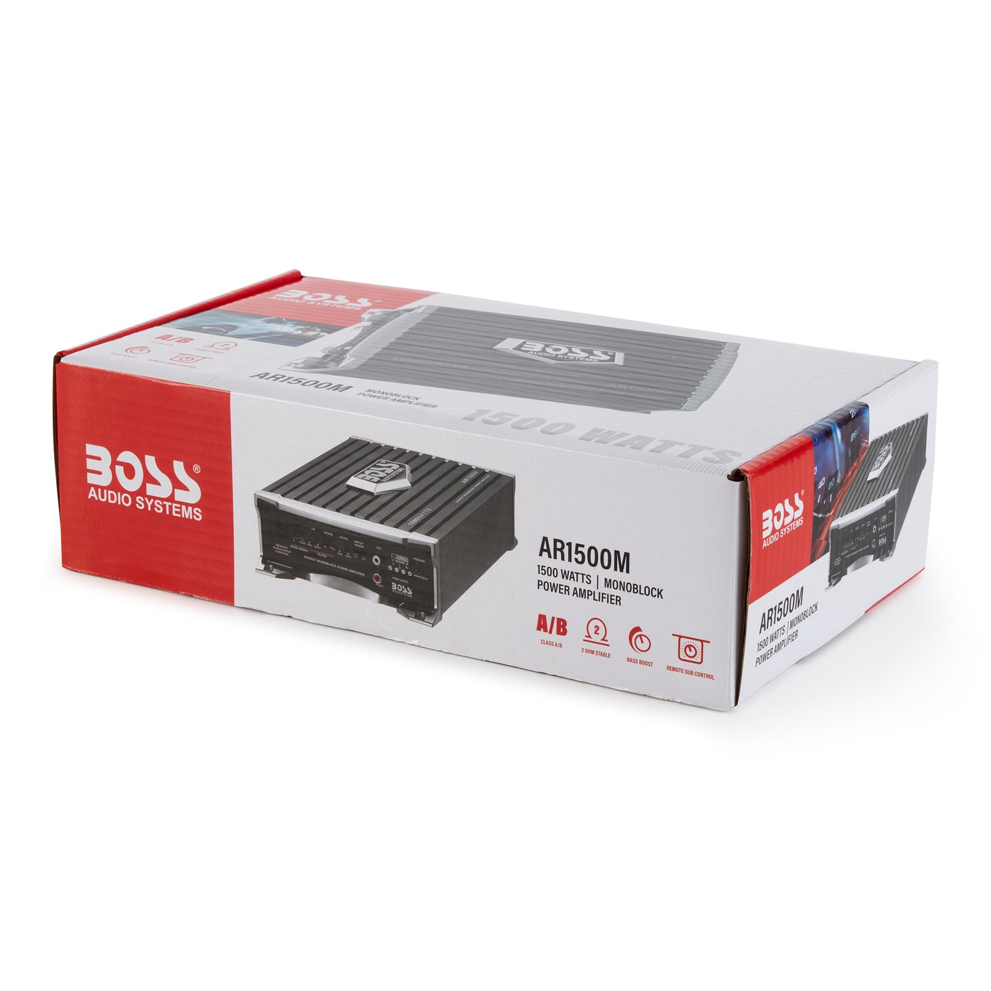 Boss Audio AR1500M 1500W Mono A/B MOSFET Power Car Amplifier + Remote (2 Pack)