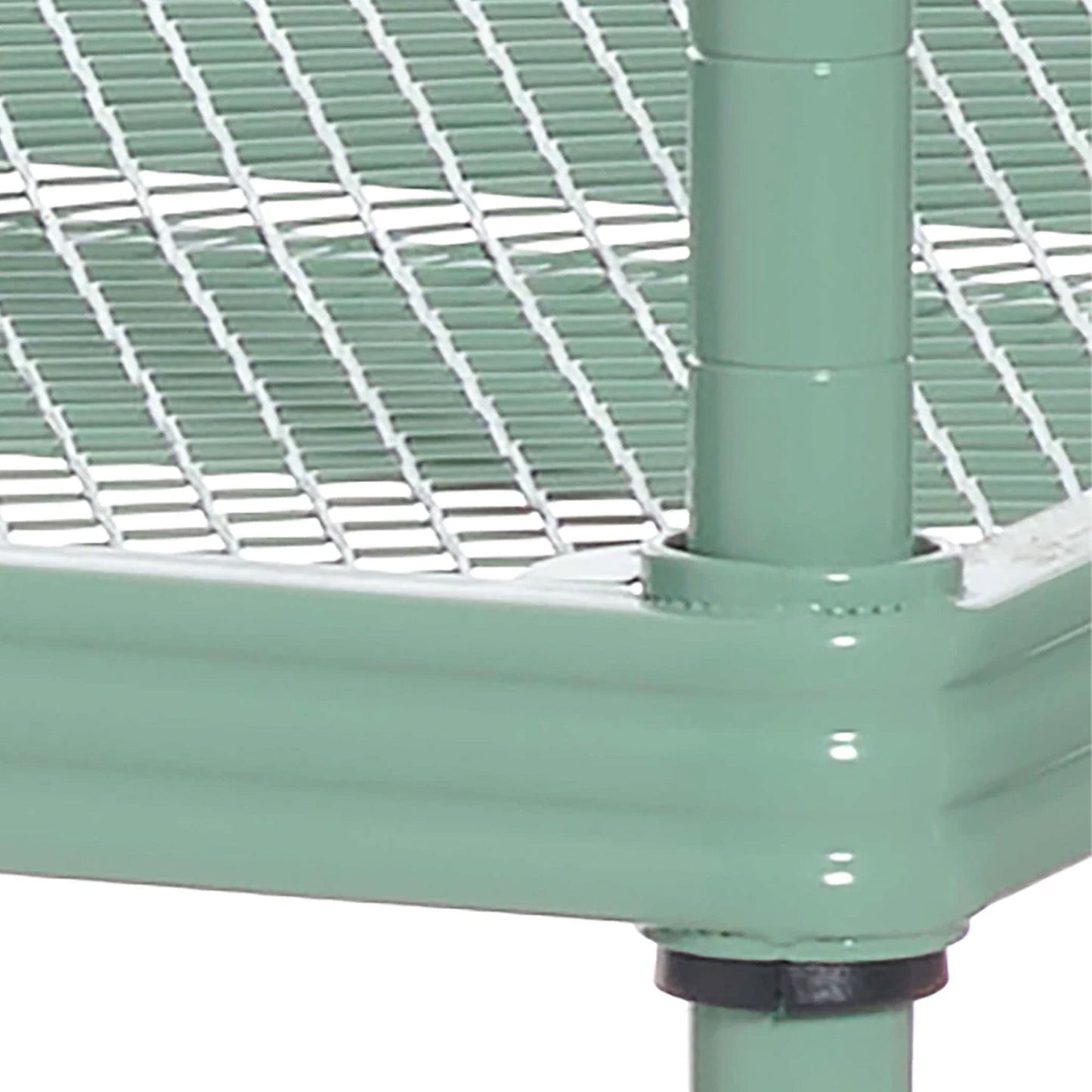 Design Ideas MeshWorks 2 Tier Full Size Metal Storage Shelving Unit, Sage Green