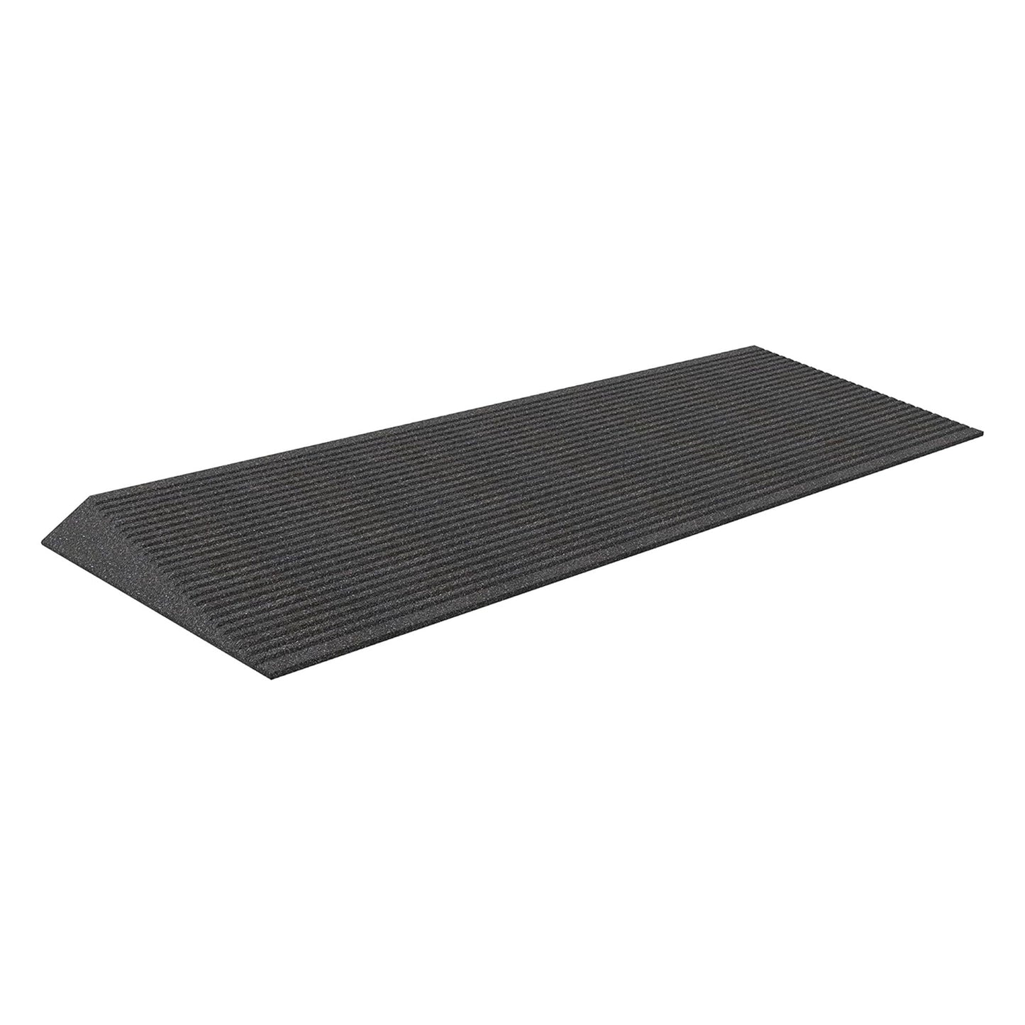 EZ-ACCESS TRANSITIONS 1.5" Non Slip Rectangular Rubber Angled Entry Mat, Black