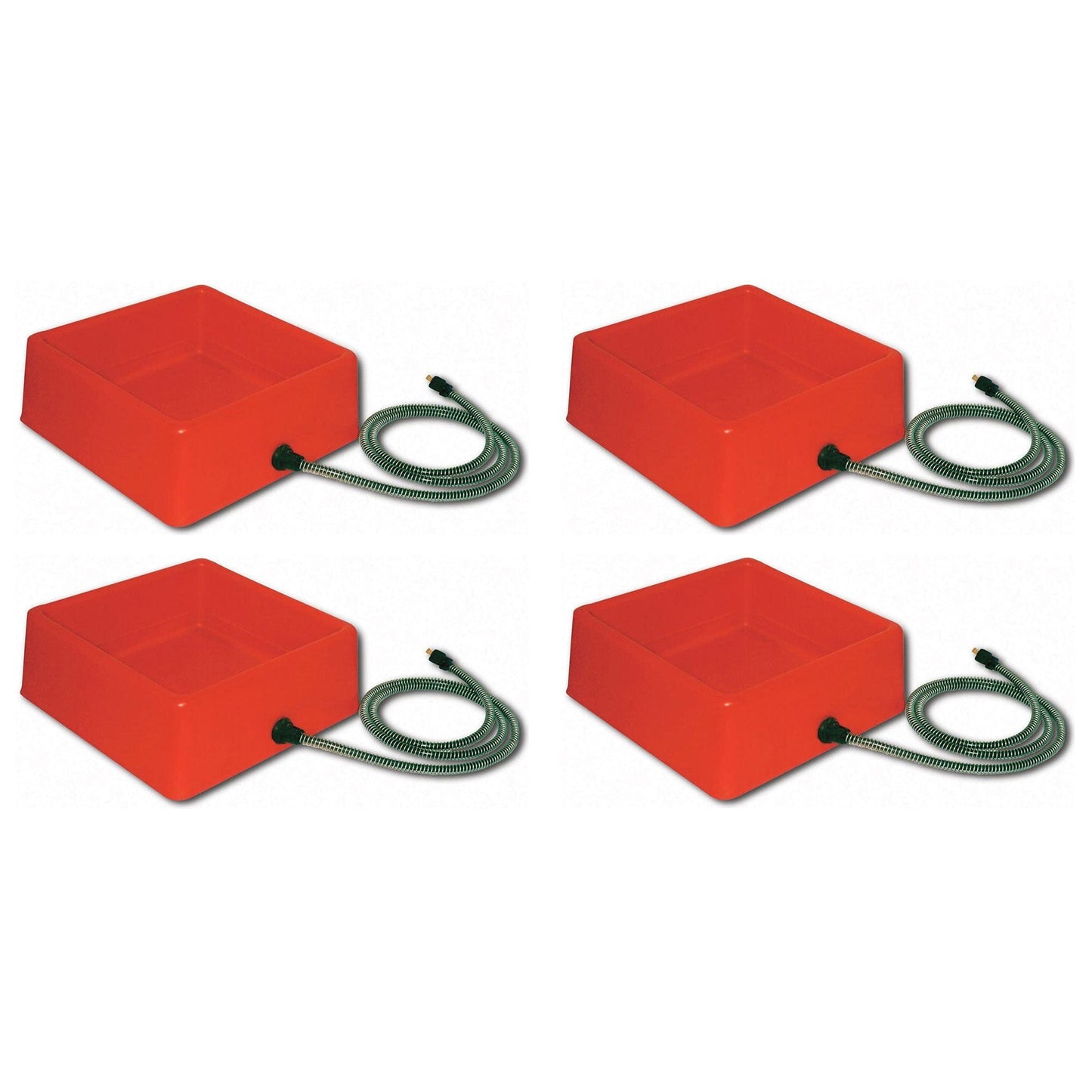 Farm Innovators 1.25 Gallon 60W Electric Heated Pet Water Bowl, Red (4 Pack)