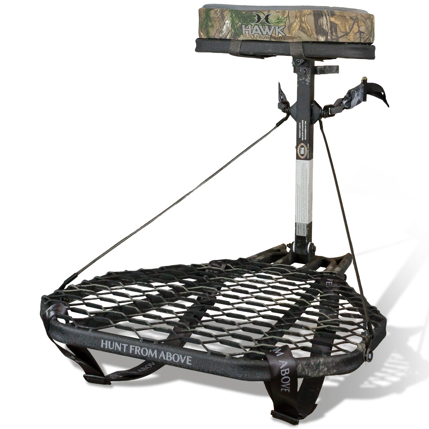 Hawk Mega Combat Hang On Tree Stand, Deer Stand with XL Saddle Hunting Platform