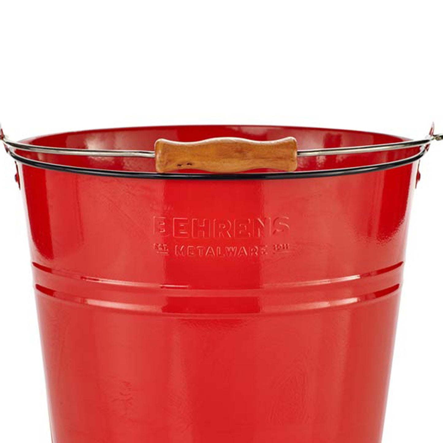 Behrens 2.75 Gallon Round Galvanized Steel Cleaning Pail with Wood Handle, Red