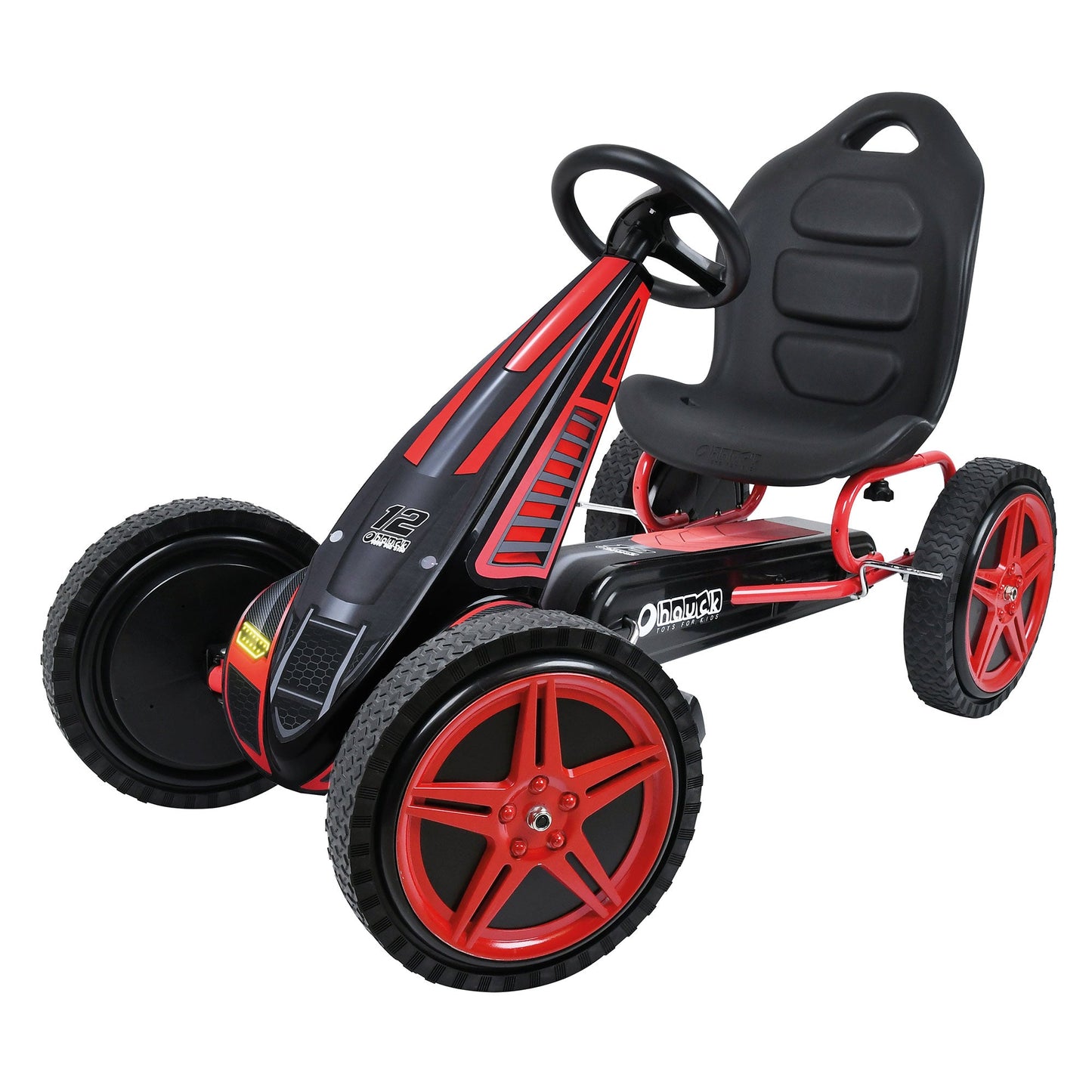 hauck Hurricane Racing Go Kart w/Low Profile Rubber Tires, Handbrake Design, Red