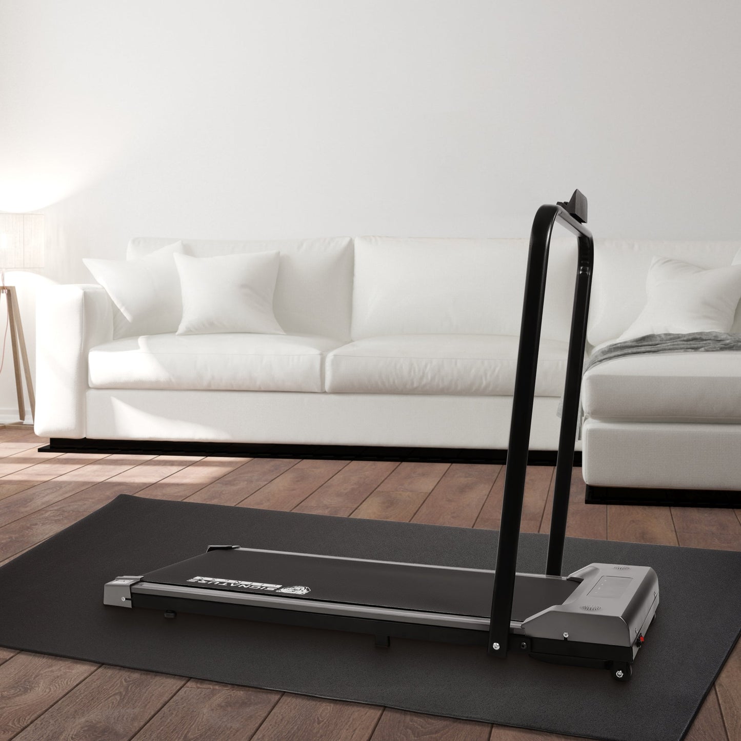 Fitvids High-Density Home Gym Equipment Mat, 1/4-Inch Nonslip PVC Floor Protector for Treadmills, Exercise Bikes, and Fitness Equipment, 4' x 8'