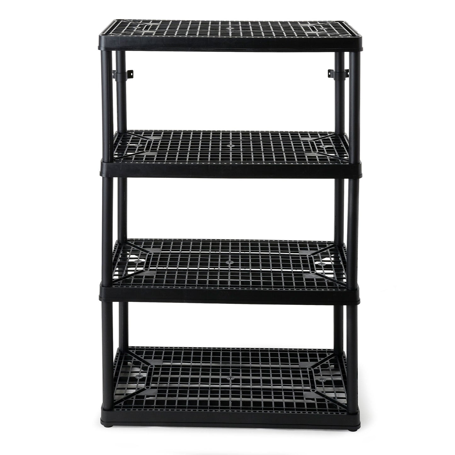Gracious Living 4 Shelf Fixed Height Ventilated Storage Unit, Black, 3 Pack