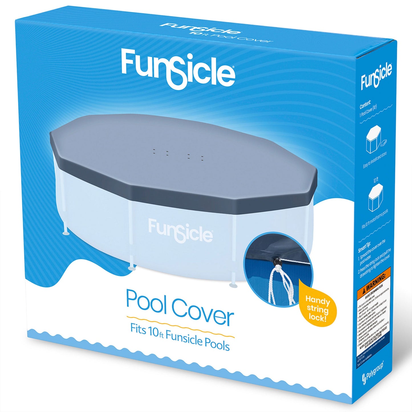 Funsicle 10' x 30" Outdoor Activity Round Frame Pool with 10' Debris Cover, Blue