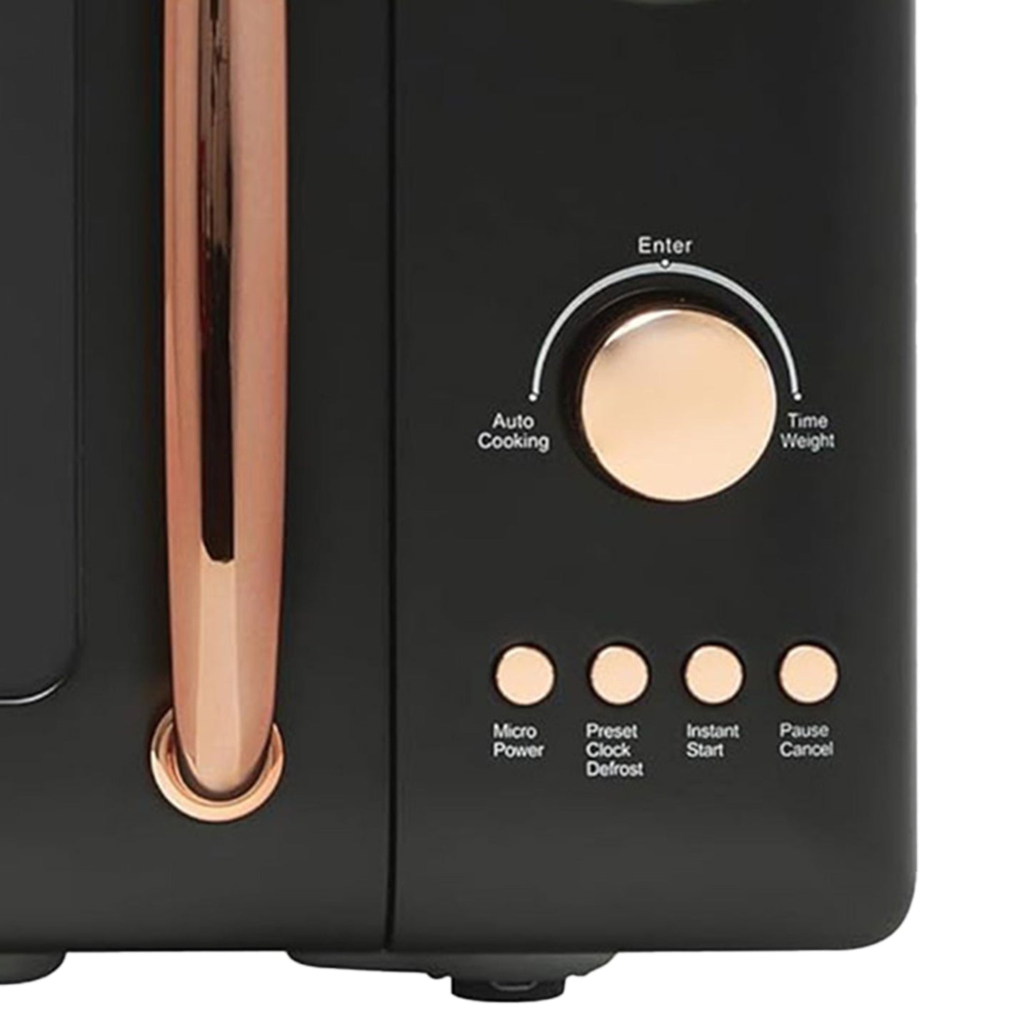 Haden 700 Watt 0.7 Cubic Foot Microwave Oven with Digital Controls, Black/Copper