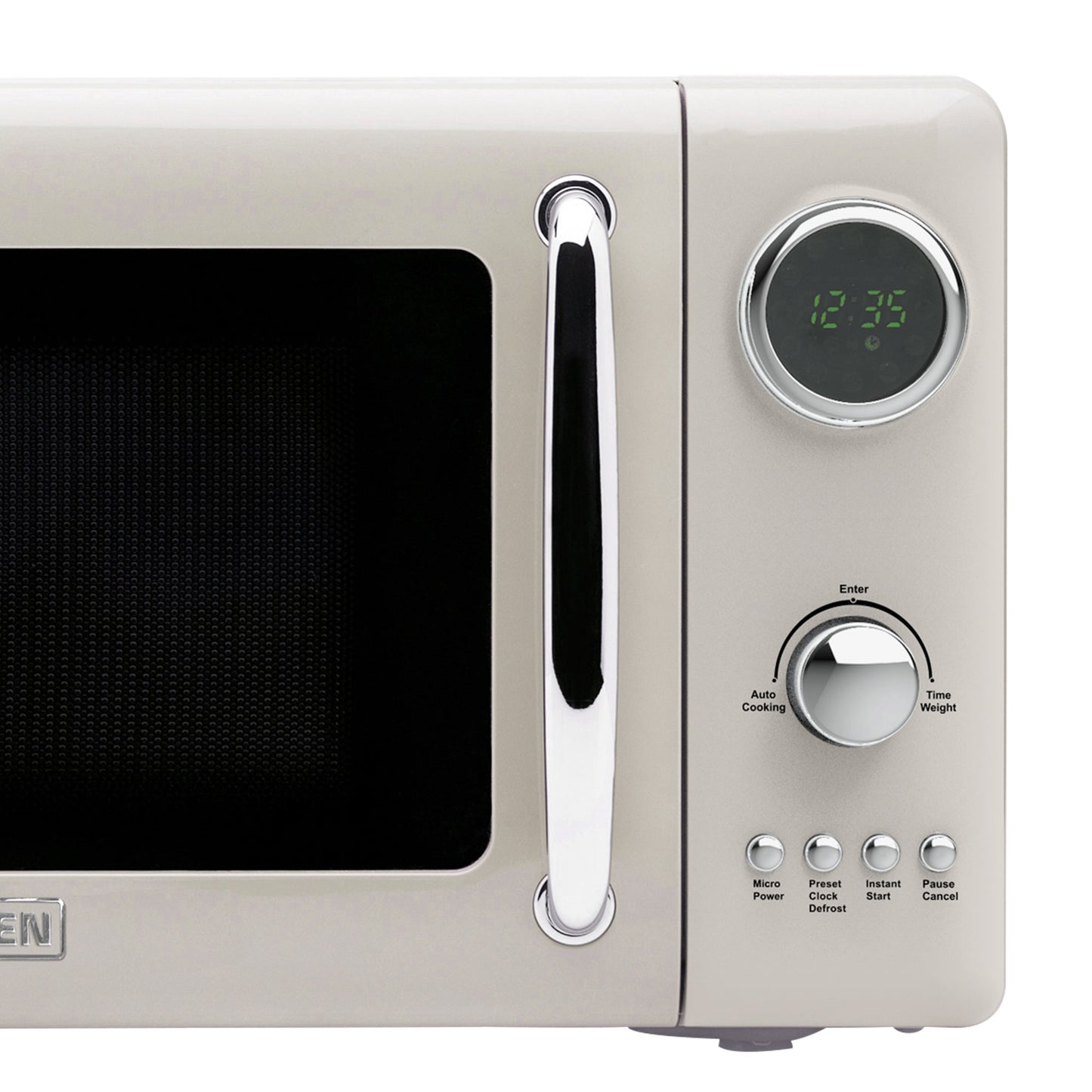 Haden 700 Watt 0.7 Cubic Foot Microwave Oven with Digital Controls, Putty/Chrome