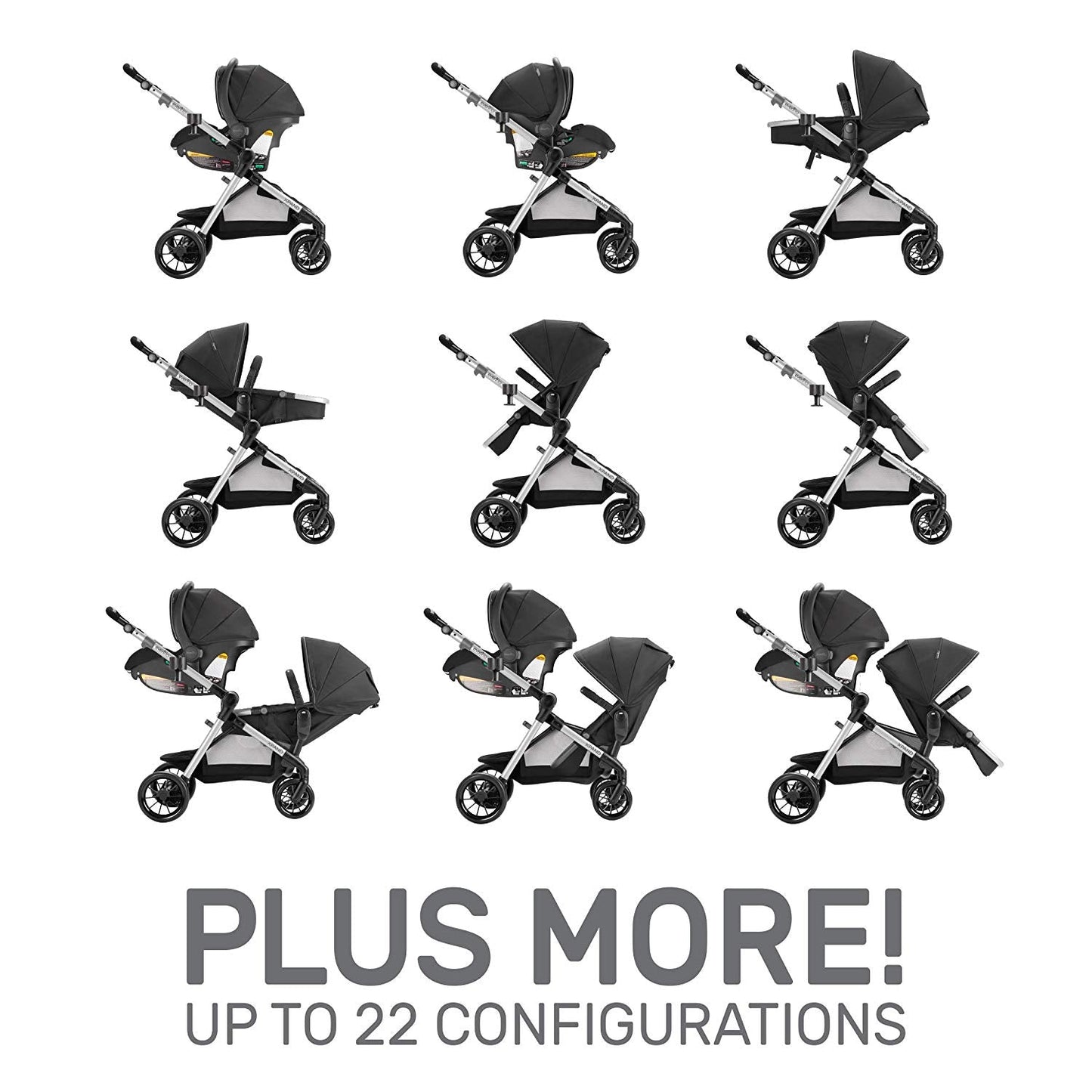 Evenflo Pivot Xpand Baby Stroller & SafeMax Infant Car Seat Travel System, Black