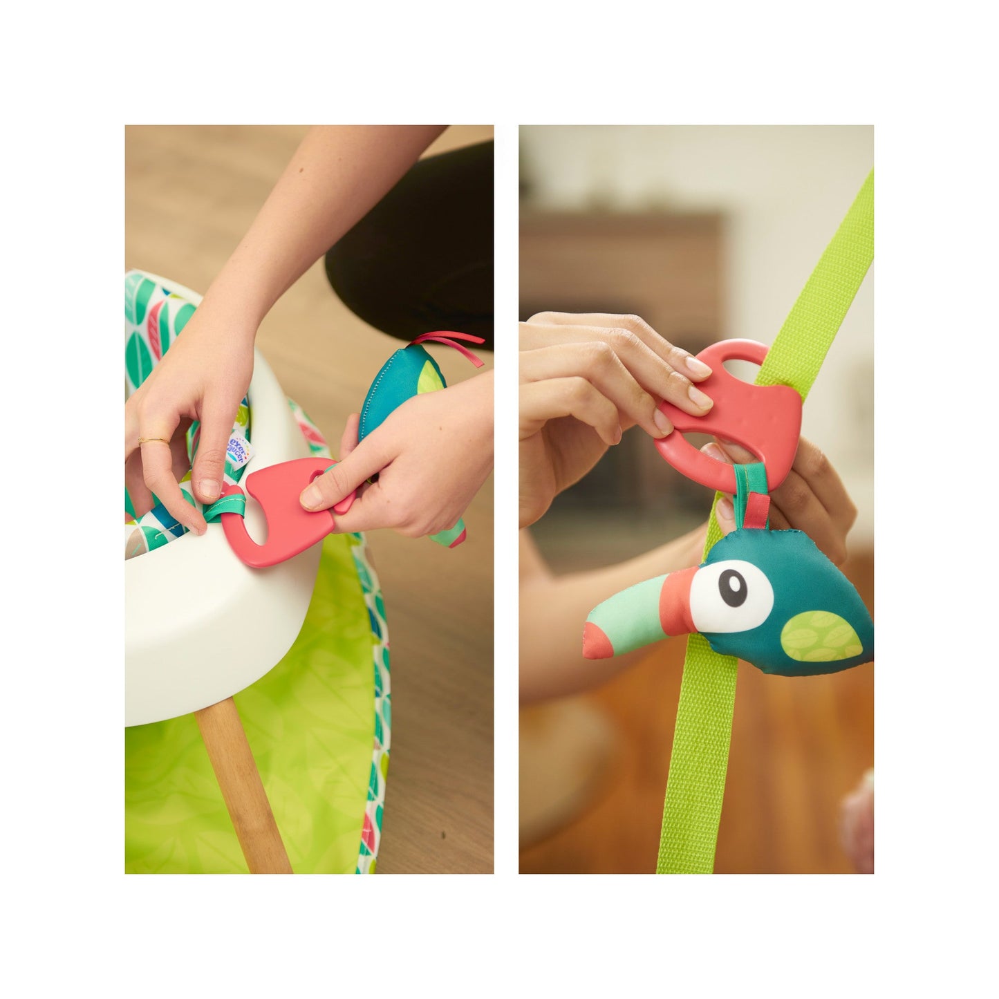 Evenflo ExerSaucer 2 In 1 Tiny Tropics Baby Activity Seat & Doorway Play Jumper