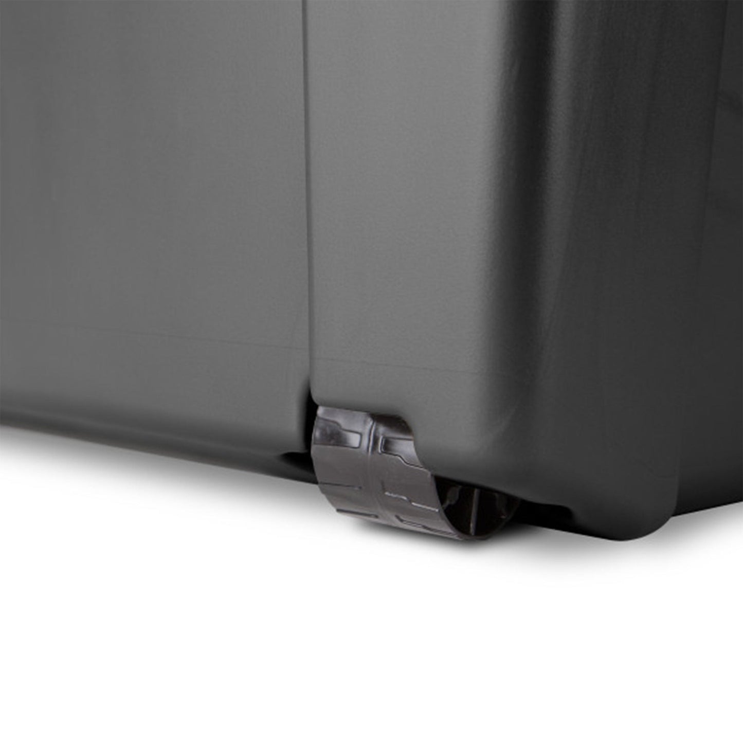 Sterilite Wheeled Footlocker, Lockable Plastic Storage Container with Wheels for Office Organization or Home Storage, Black