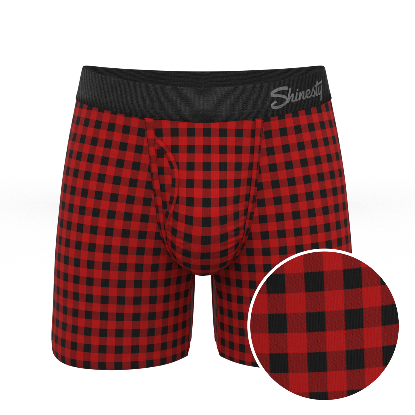 The Cardinal | Micro Buffalo Check Ball Hammock® Pouch Underwear With Fly