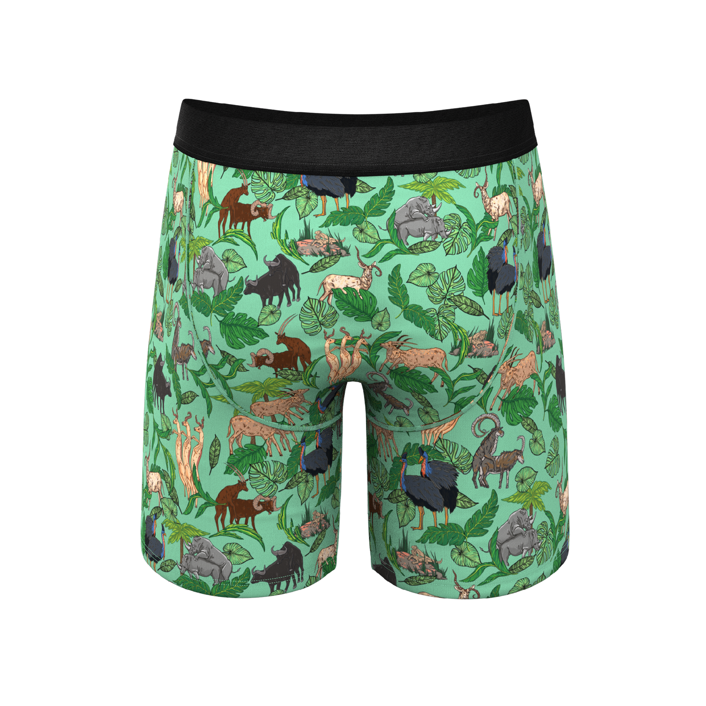 The Hornography | Tropical Animals Long Leg Ball Hammock® Pouch Underwear With Fly