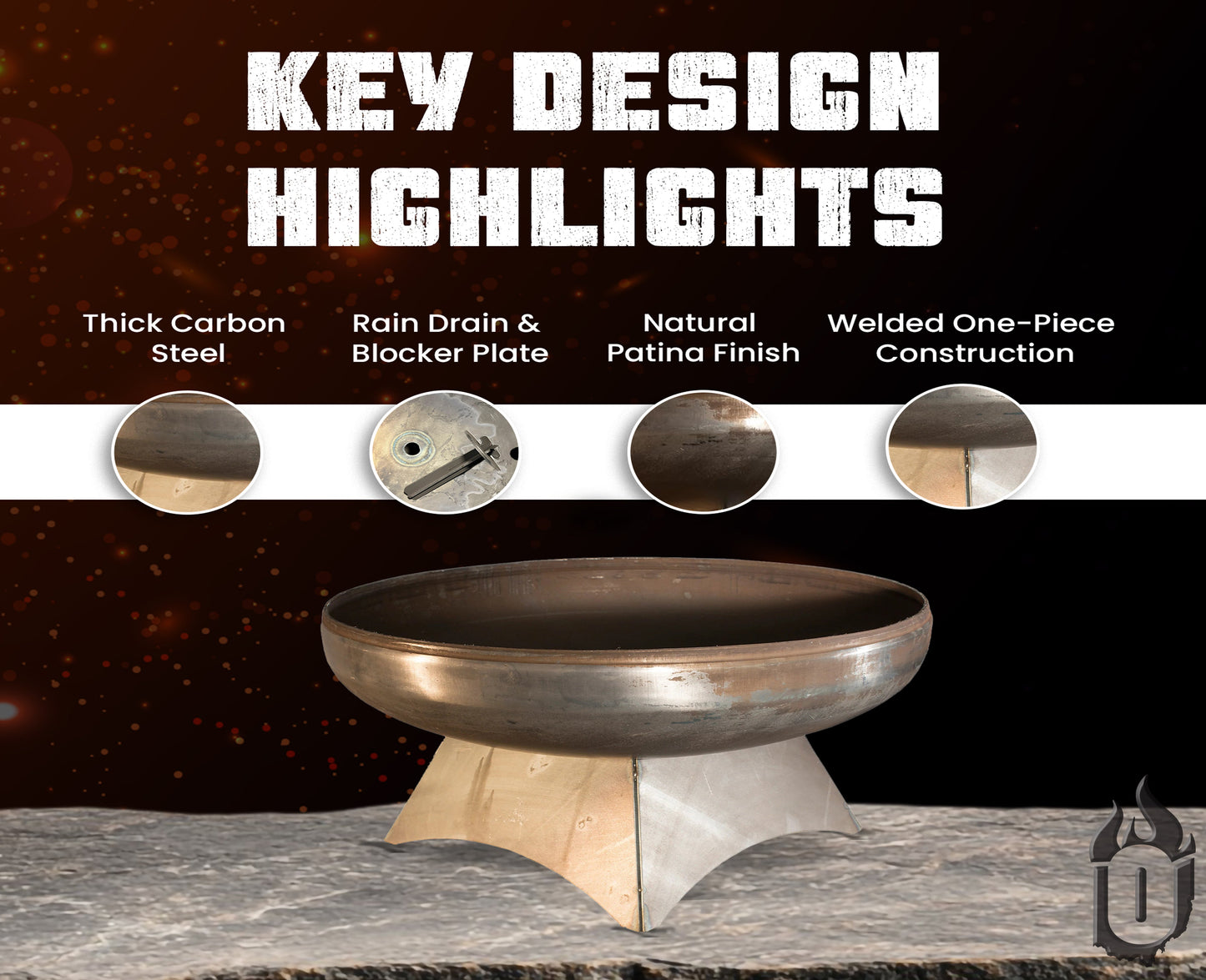 Liberty Fire Pit with Standard Base (Made in USA)